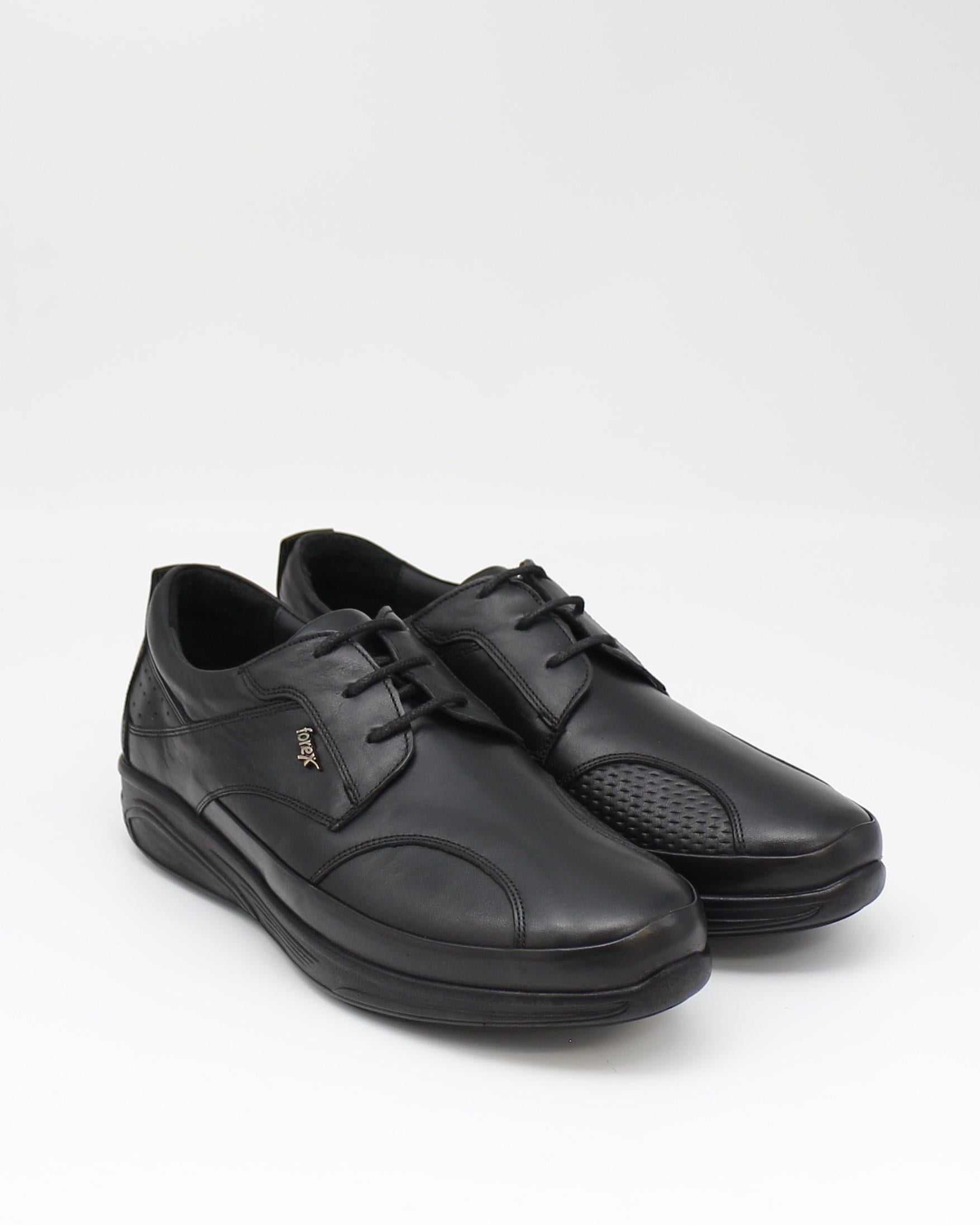 Forex 2586 Siyah Hakiki Deri Anatomik Yürüyüş Erkek Ayakkabı