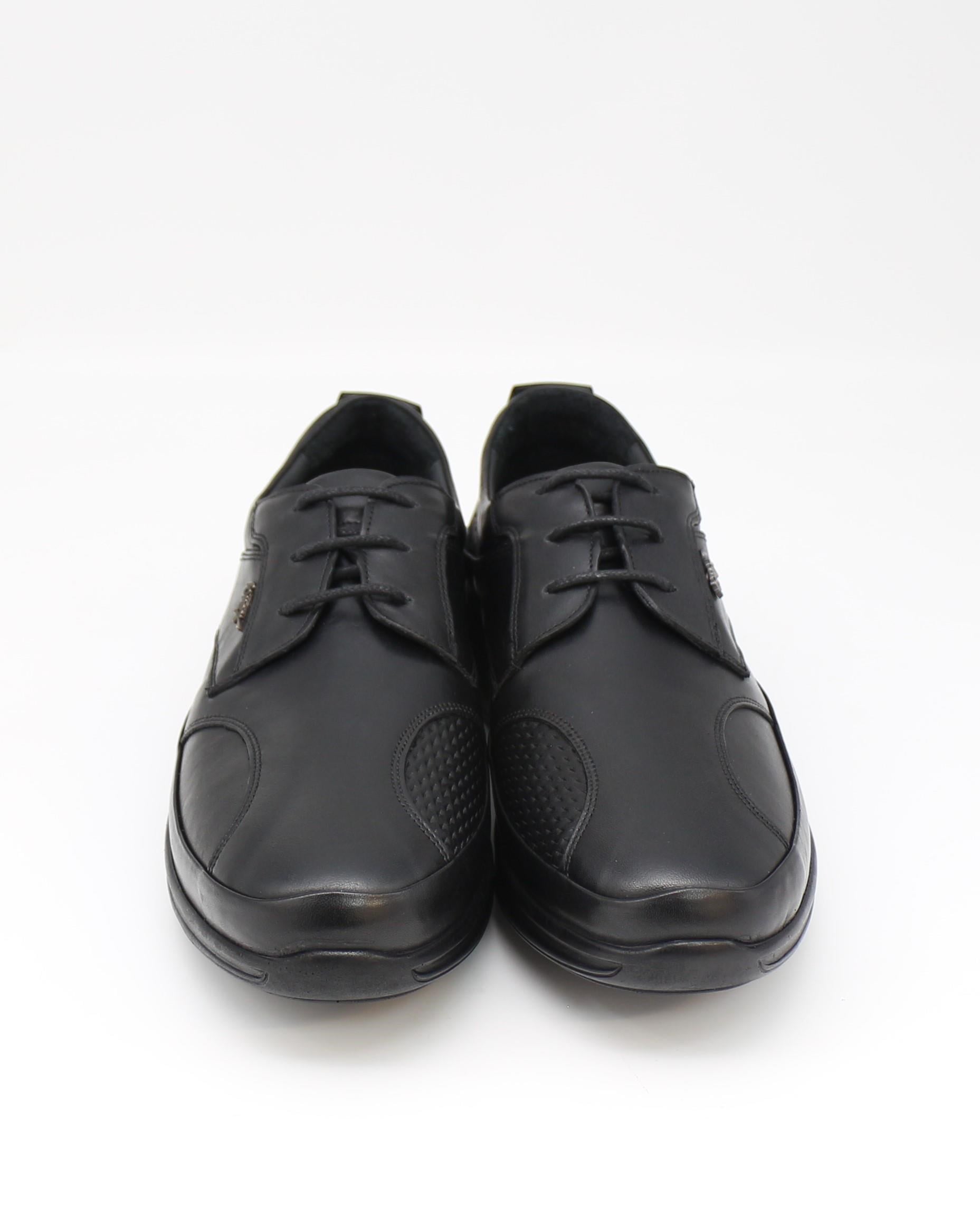 Forex 2586 Siyah Hakiki Deri Anatomik Yürüyüş Erkek Ayakkabı