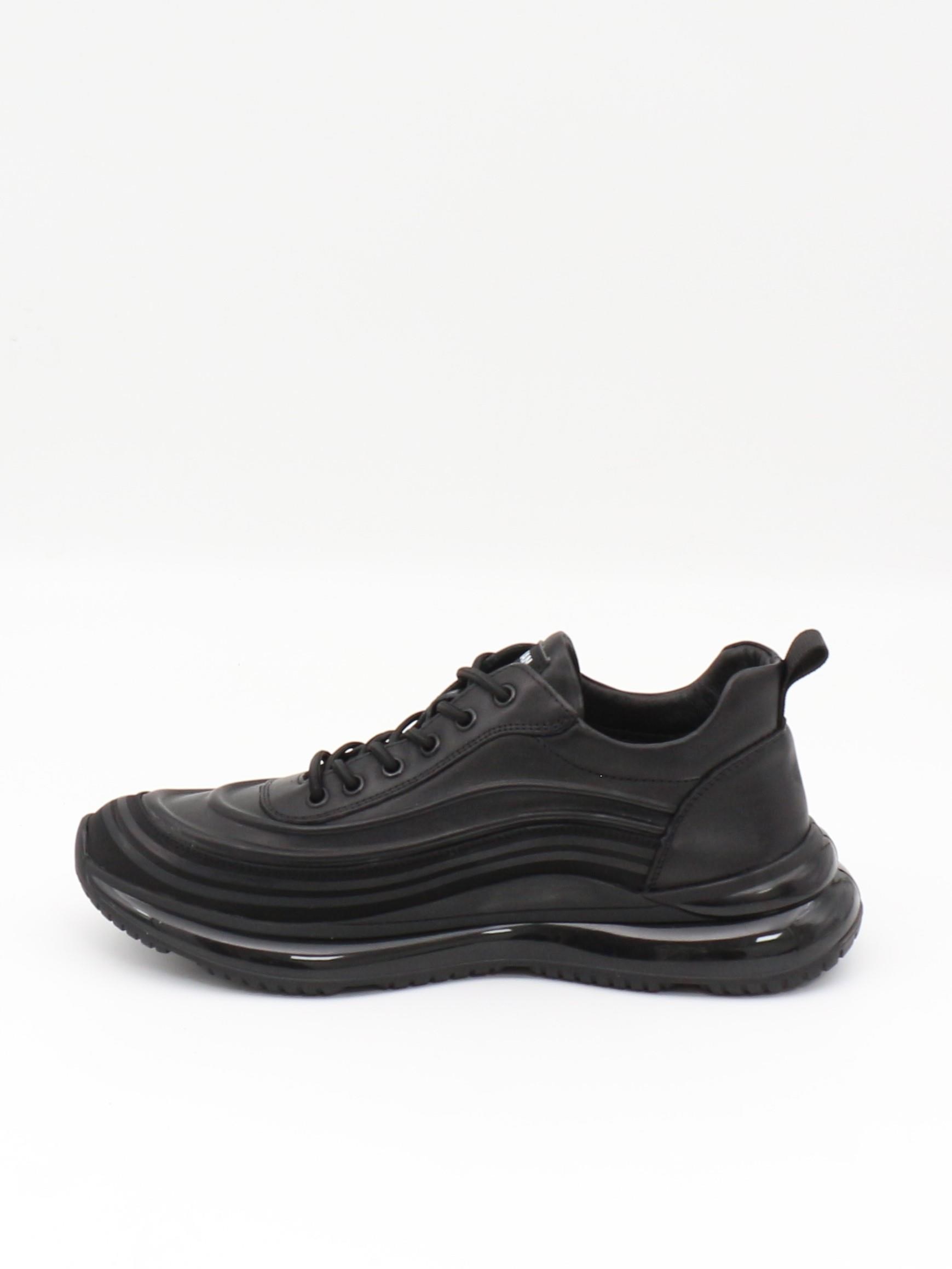 Guja 23K504-5 Siyah Hakiki Deri Air Taban Erkek Sneakers