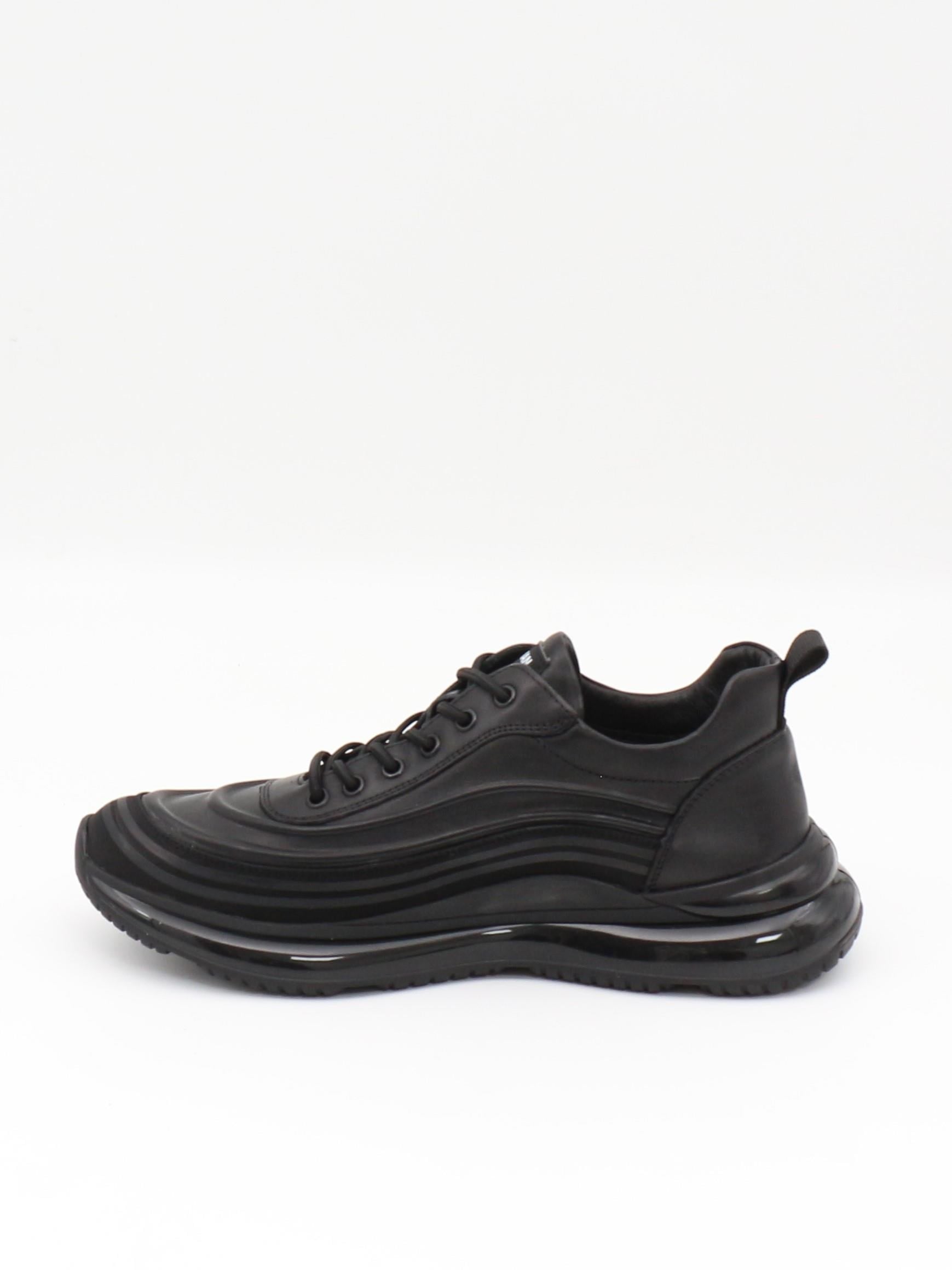 Guja 23K504-5 Siyah Hakiki Deri Air Taban Erkek Sneakers