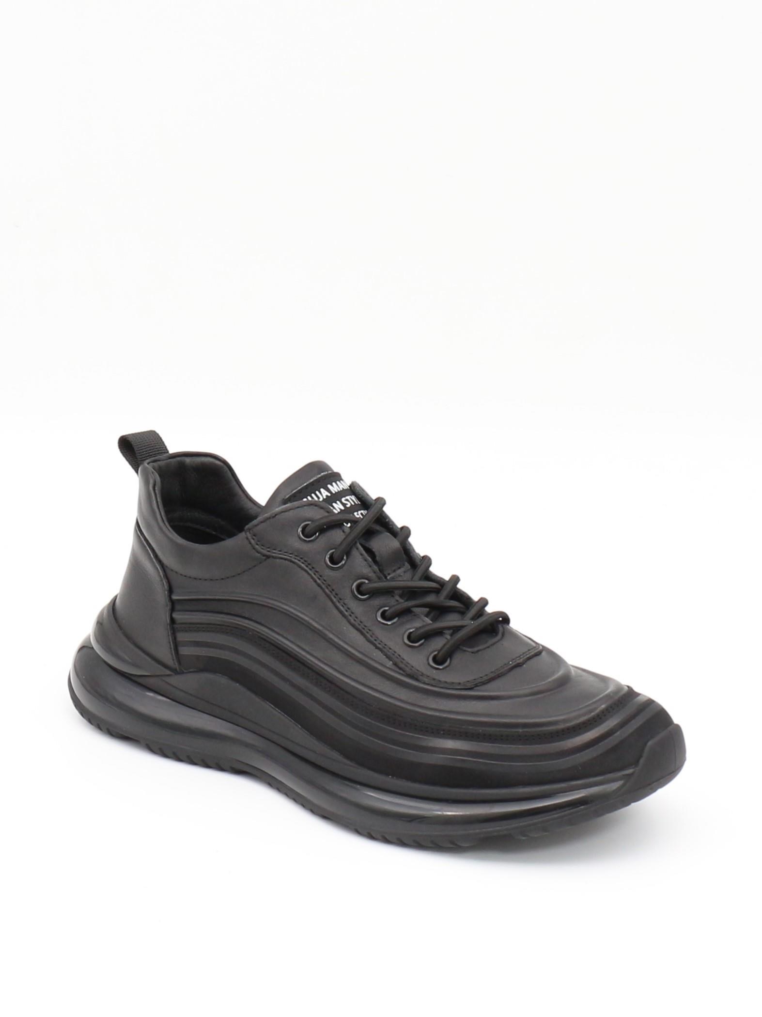 Guja 23K504-5 Siyah Hakiki Deri Air Taban Erkek Sneakers