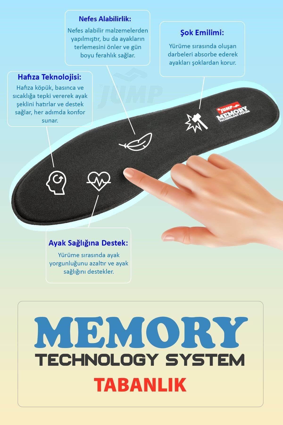Jump 29537 Gri Memory Foam Erkek Spor
