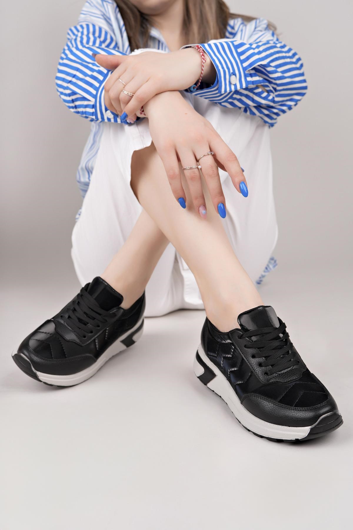 Nesil Shoes Acr 170 Siyah Paraşüt Kadın Ayakkabı