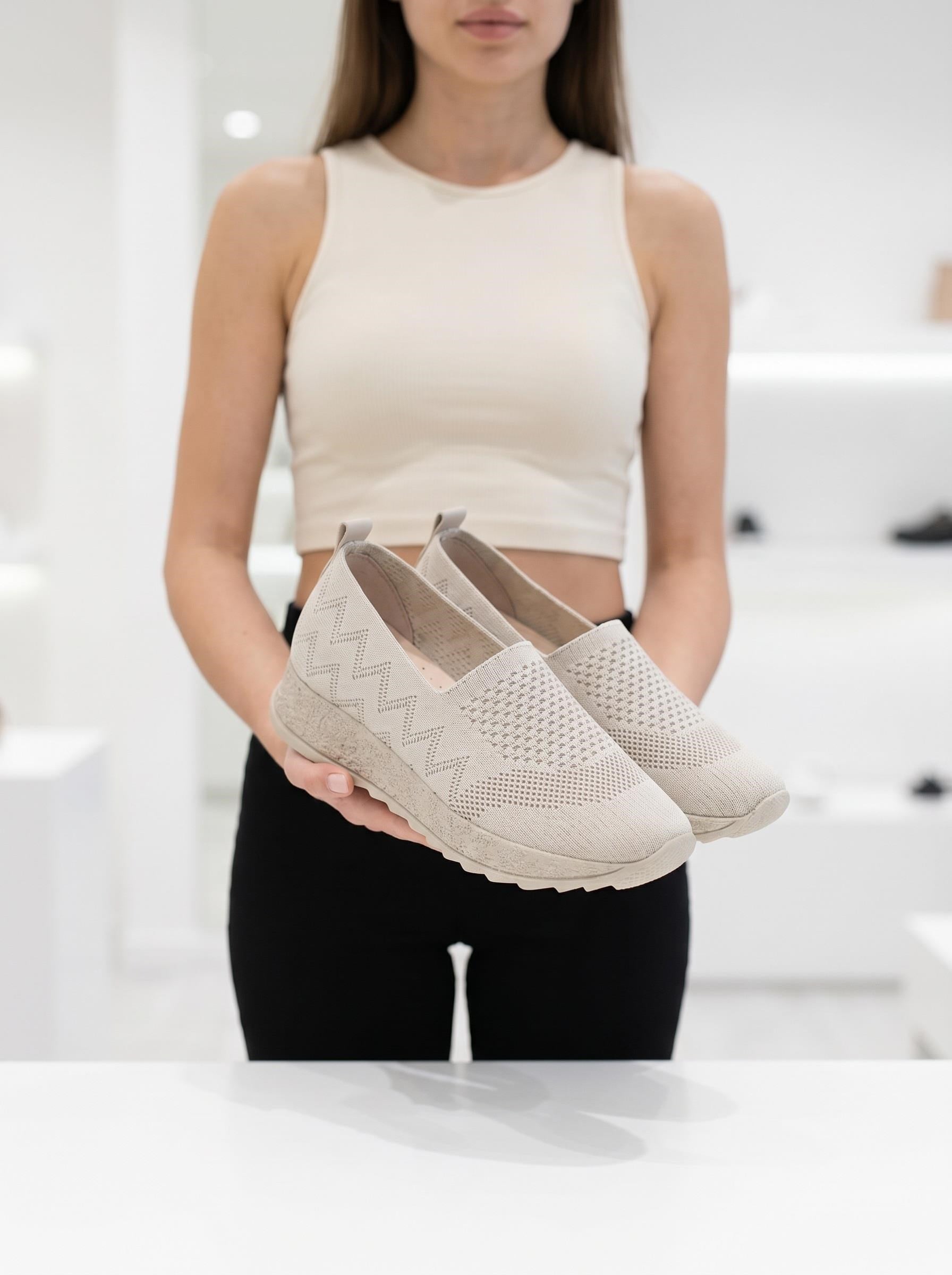Nesil Shoes Aky 055 Krem Triko Yazlık Kadın Ayakkabı