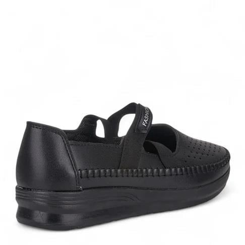 Nesil Shoes Ayzen 772 Siyah Delikli Anatomik Kadın Ayakkabı