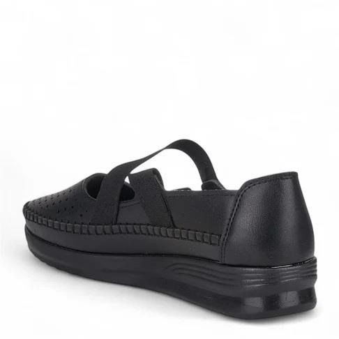 Nesil Shoes Ayzen 772 Siyah Delikli Anatomik Kadın Ayakkabı