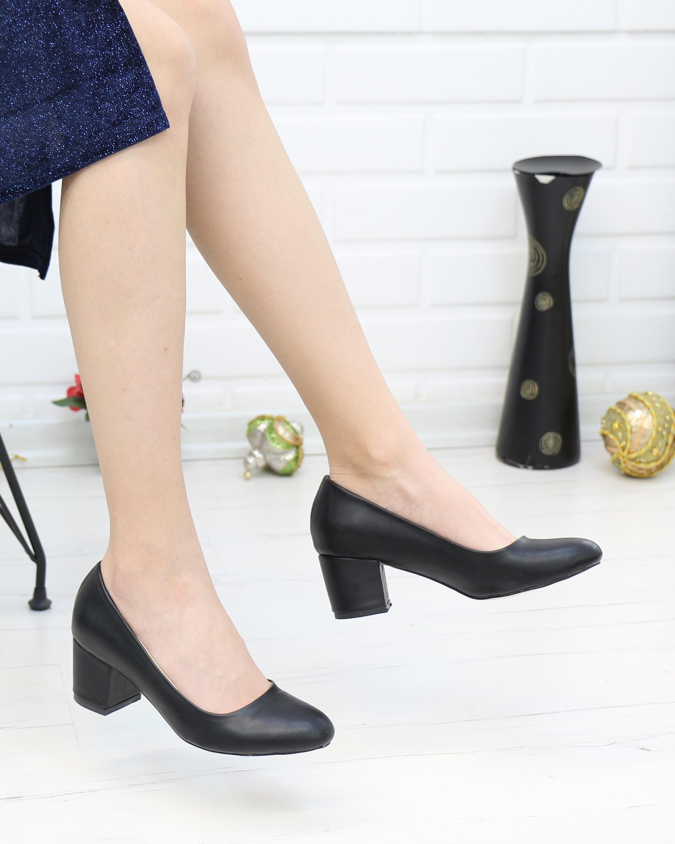 Nesil Shoes Bln 110 Siyah Günlük Topuklu Kadın Ayakkabı