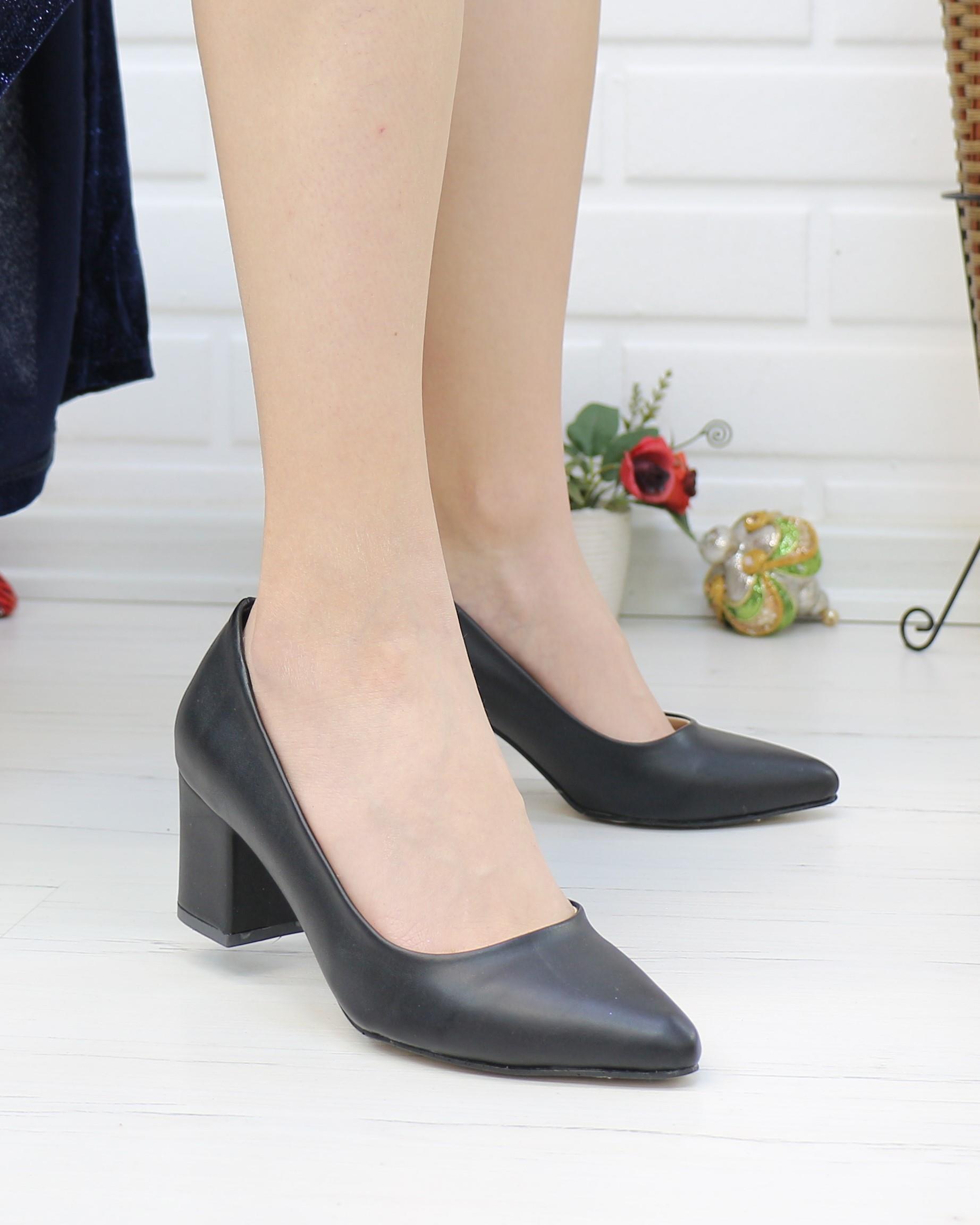 Nesil Shoes Bln 410 Siyah Günlük Topuklu Kadın Ayakkabı