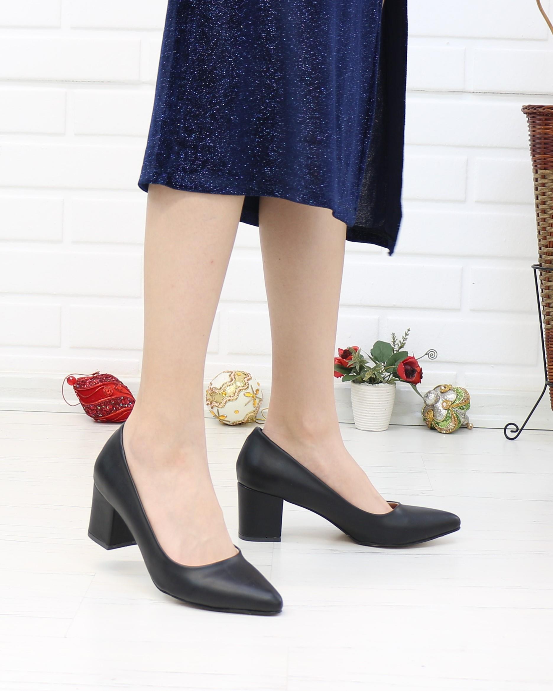 Nesil Shoes Bln 410 Siyah Günlük Topuklu Kadın Ayakkabı