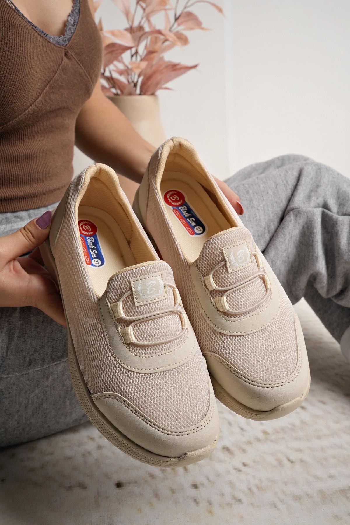 Nesil Shoes Bsea 575 Bej Memory Foam Kadın Yürüyüş Ayakkabısı