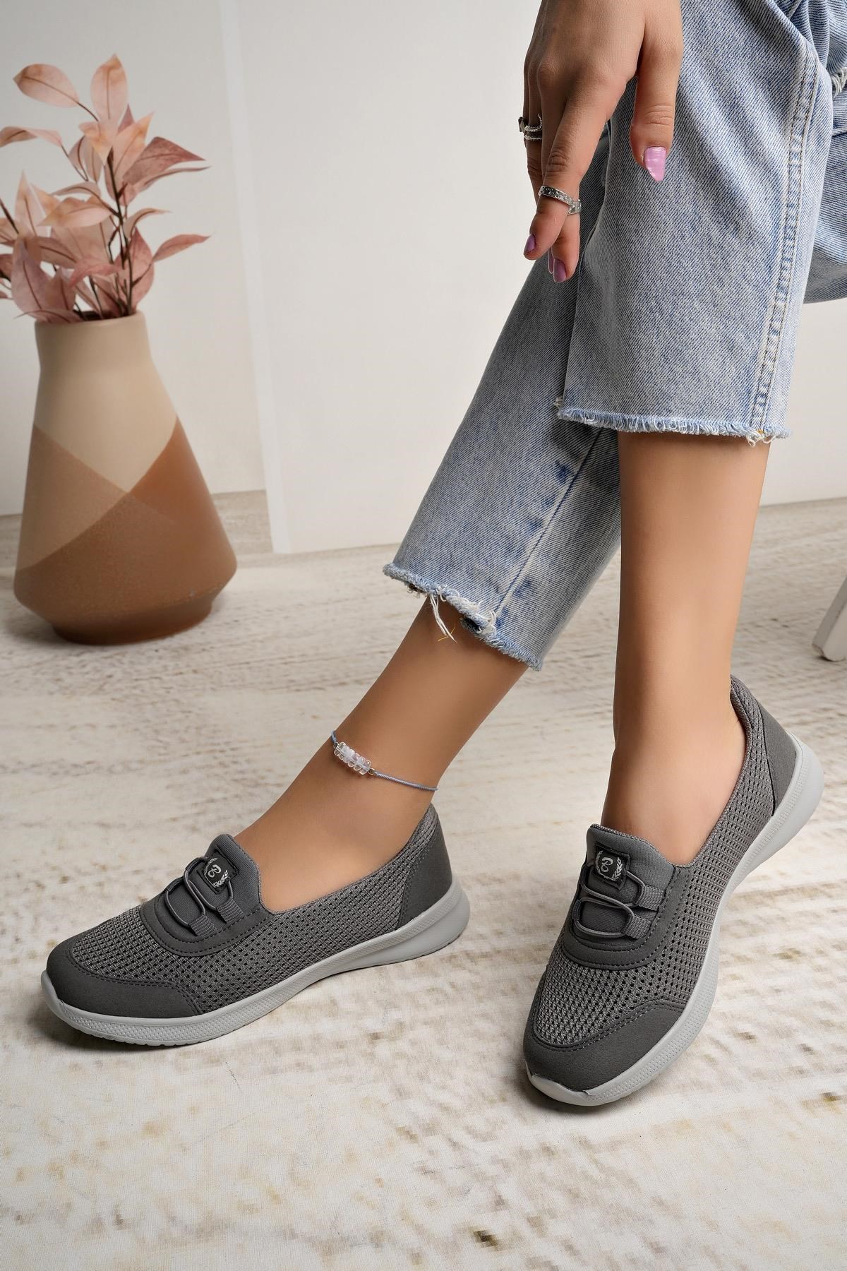 Nesil Shoes Bsea 575 Füme Memory Foam Kadın Yürüyüş Ayakkabısı