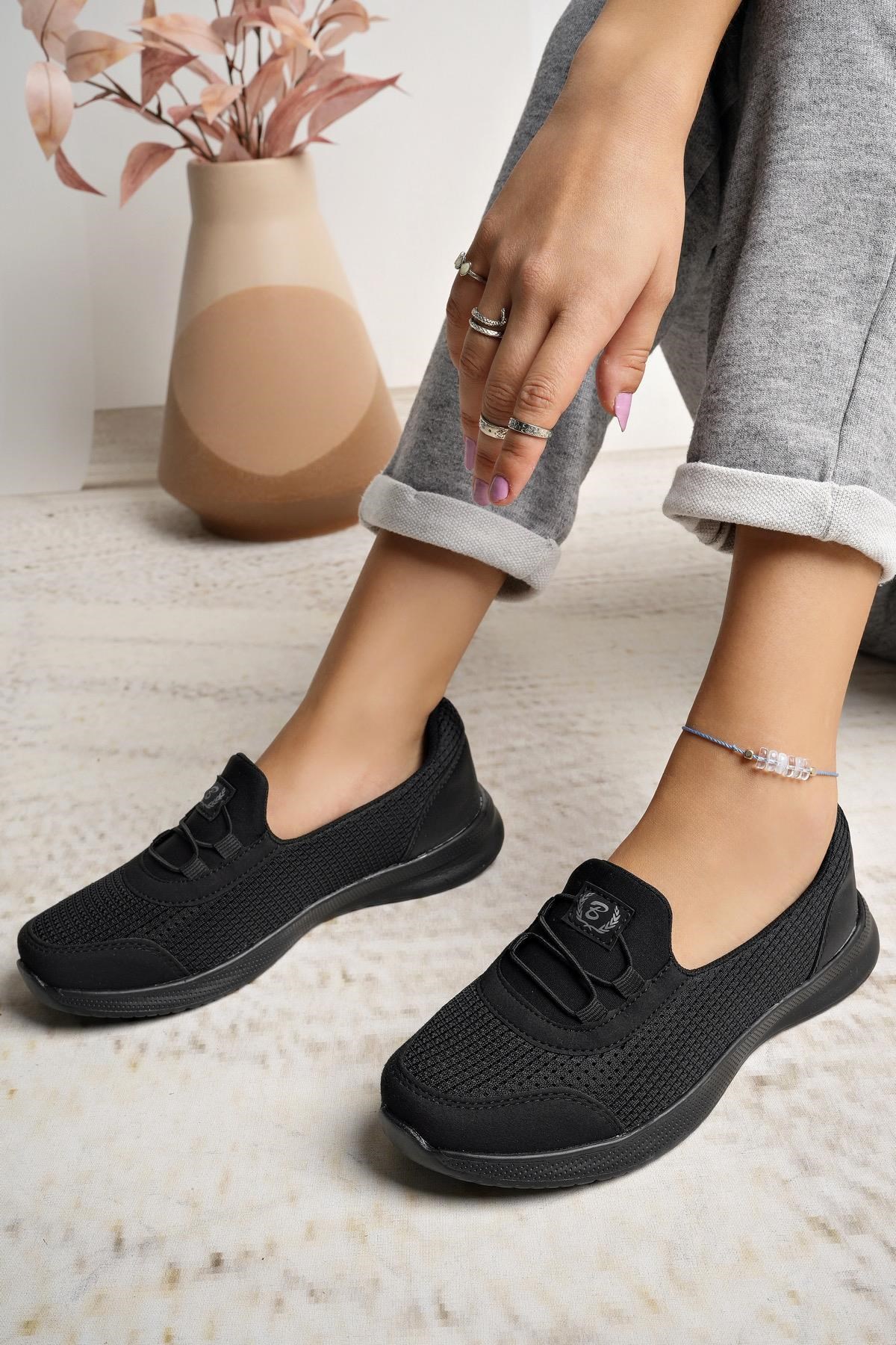 Nesil Shoes Bsea 575 Siyah Memory Foam Kadın Yürüyüş Ayakkabısı
