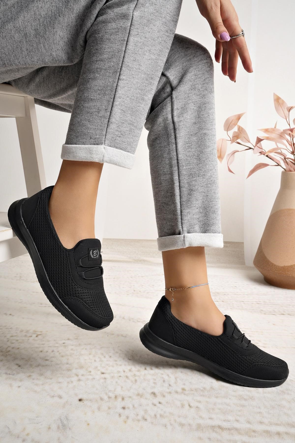 Nesil Shoes Bsea 575 Siyah Memory Foam Kadın Yürüyüş Ayakkabısı