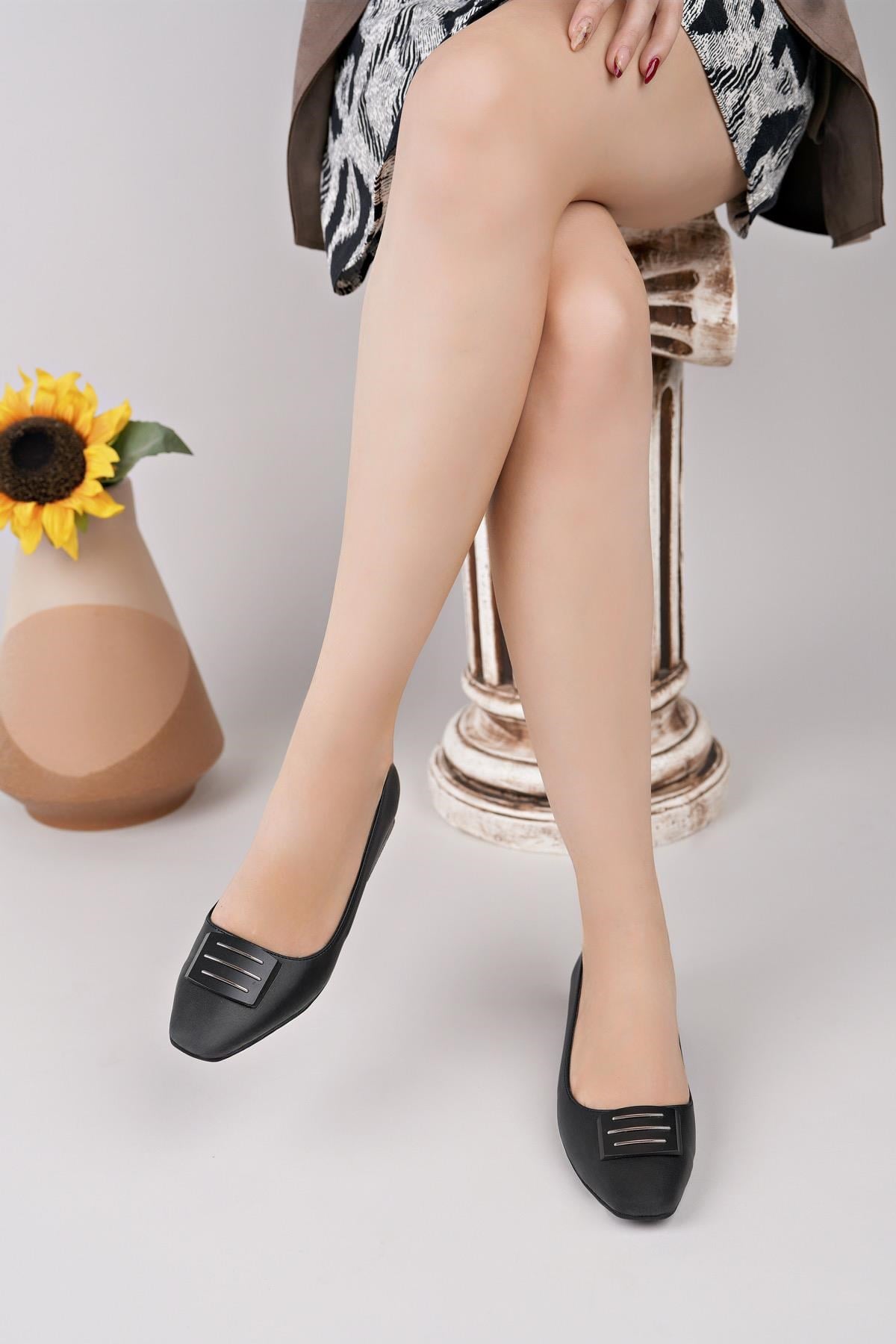 Nesil Shoes Desca 044 Siyah Topuklu Kadın Ayakkabı