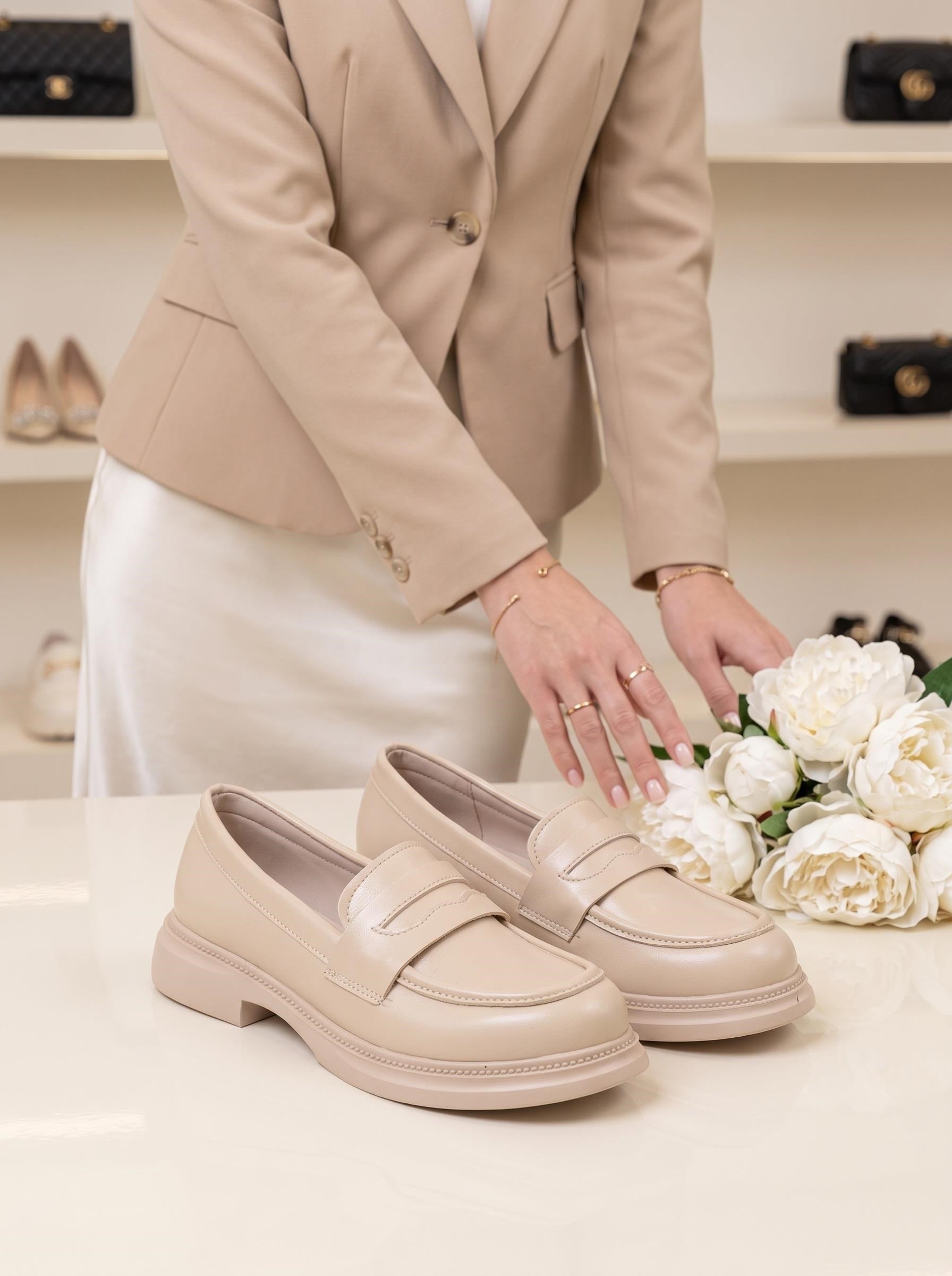Nesil Shoes Dvm 2530 Bej Maskulen Kadın Loafer