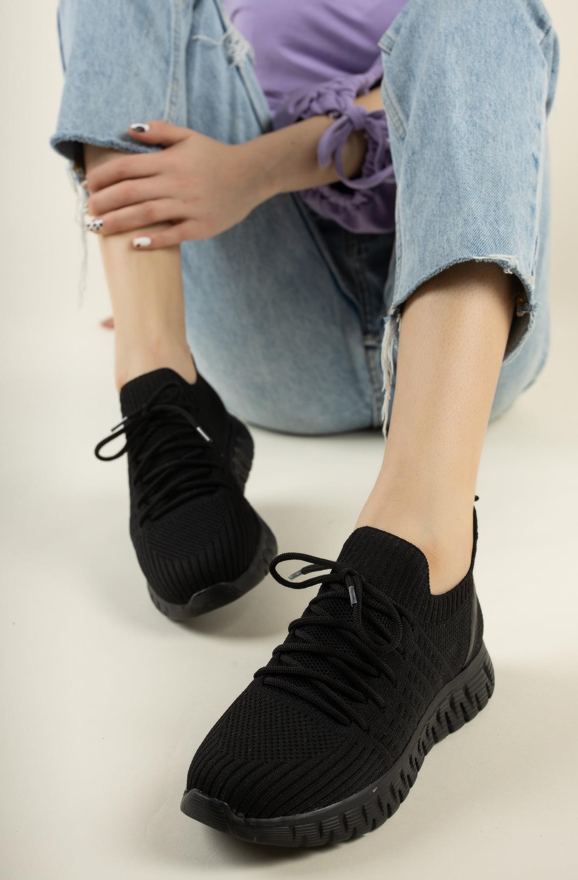 Nesil Shoes Dvm 500 Siyah Triko Kadın Sneakers