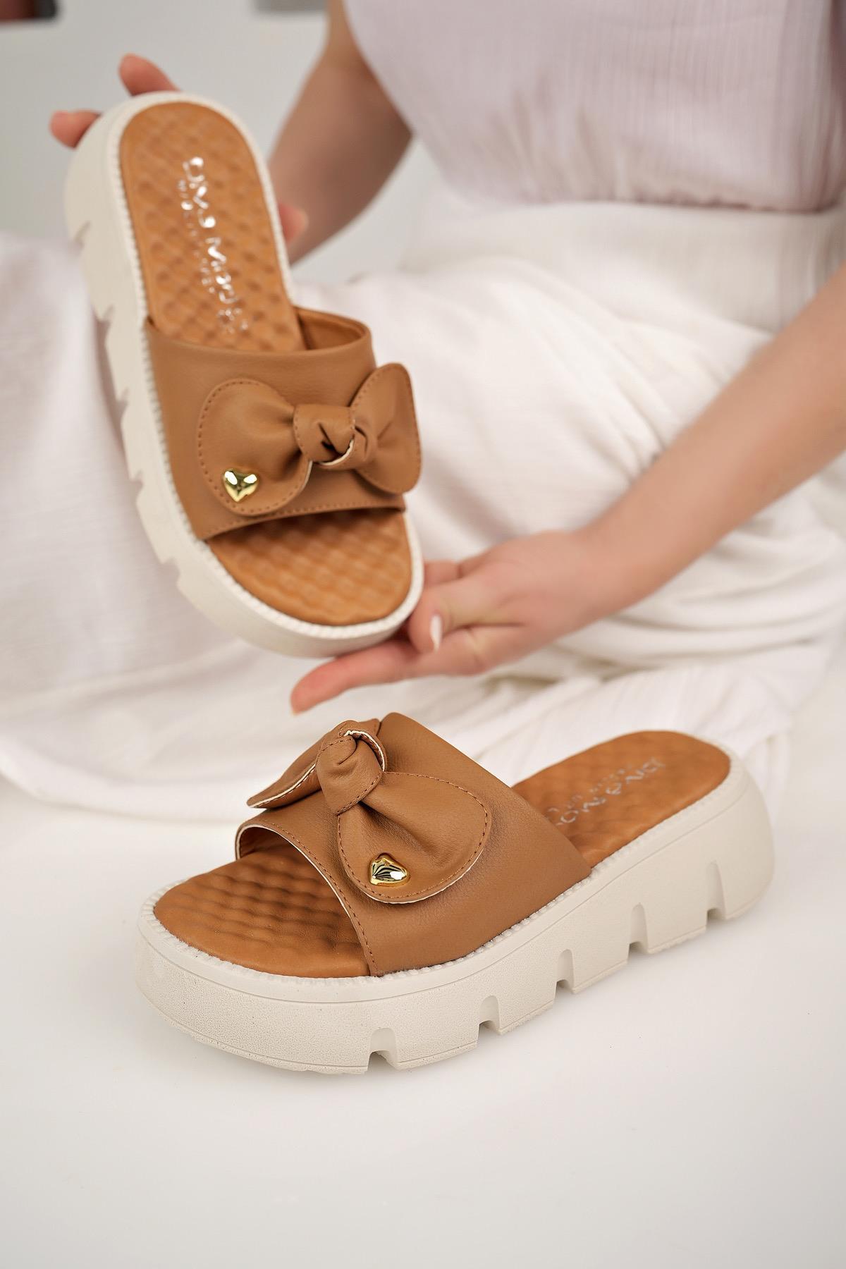 Nesil Shoes Dvm 6600 Taba Masaj Tabanlı Kadın Terlik