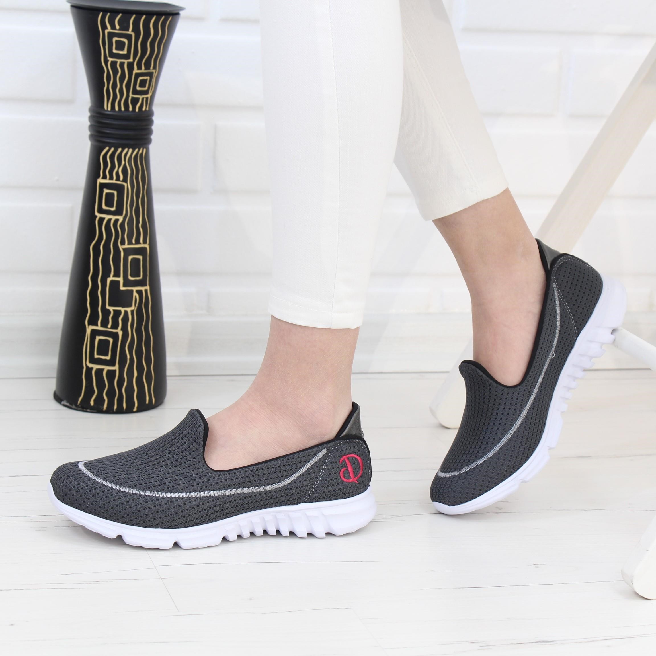 Nesil Shoes Dvm 801 Gri Faylon Taban Kadın Yürüyüş Ayakkabısı