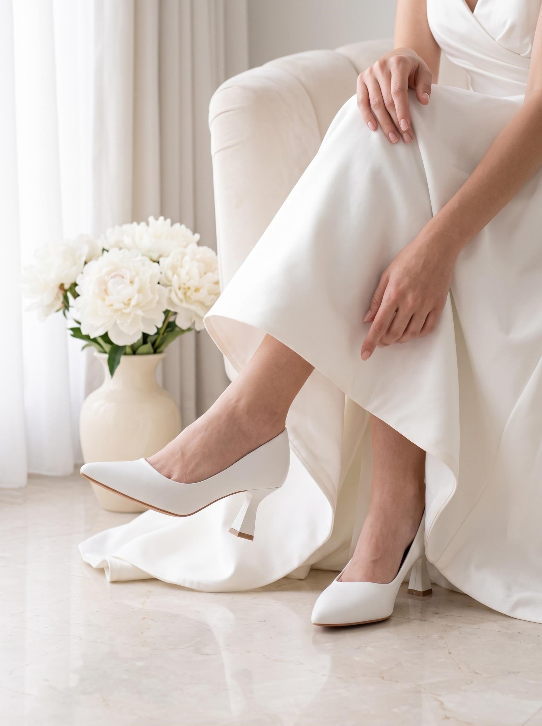 Nesil Shoes Elva 050 Beyaz Topuklu Kadın Stiletto