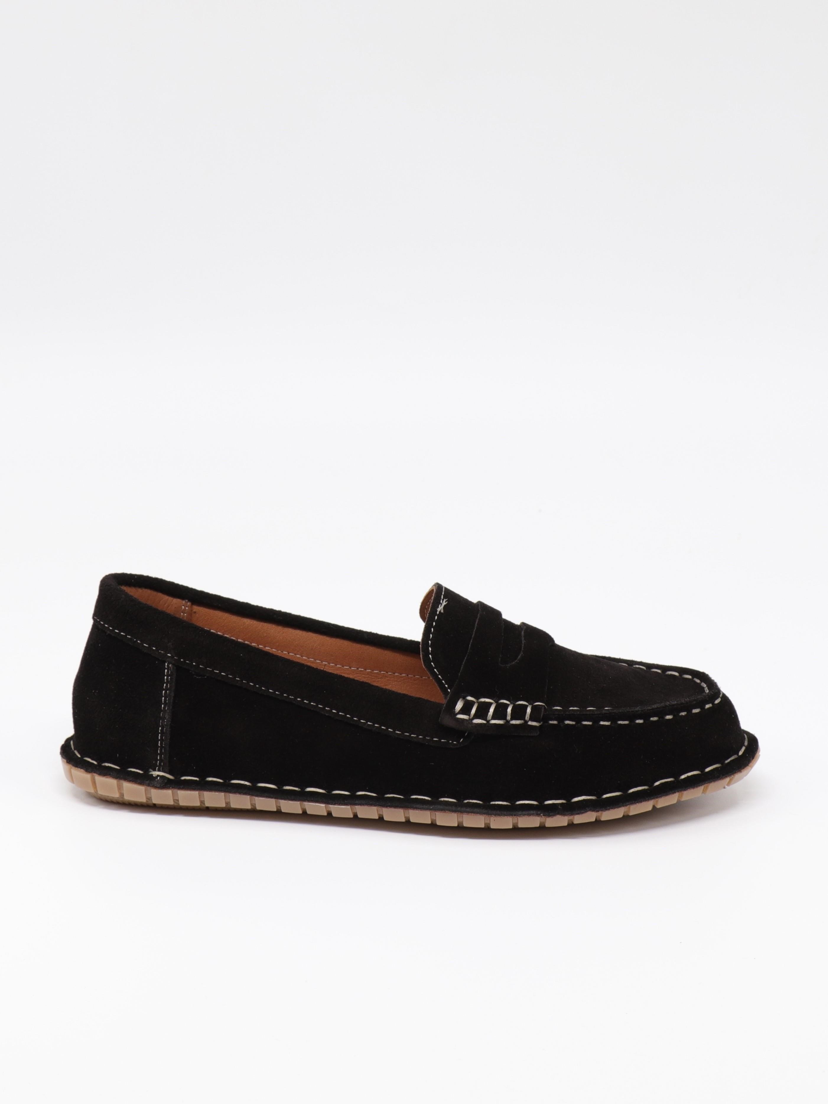 Nesil Shoes İzel 155 Siyah Süet Hakiki Deri Kadın Ayakkabı