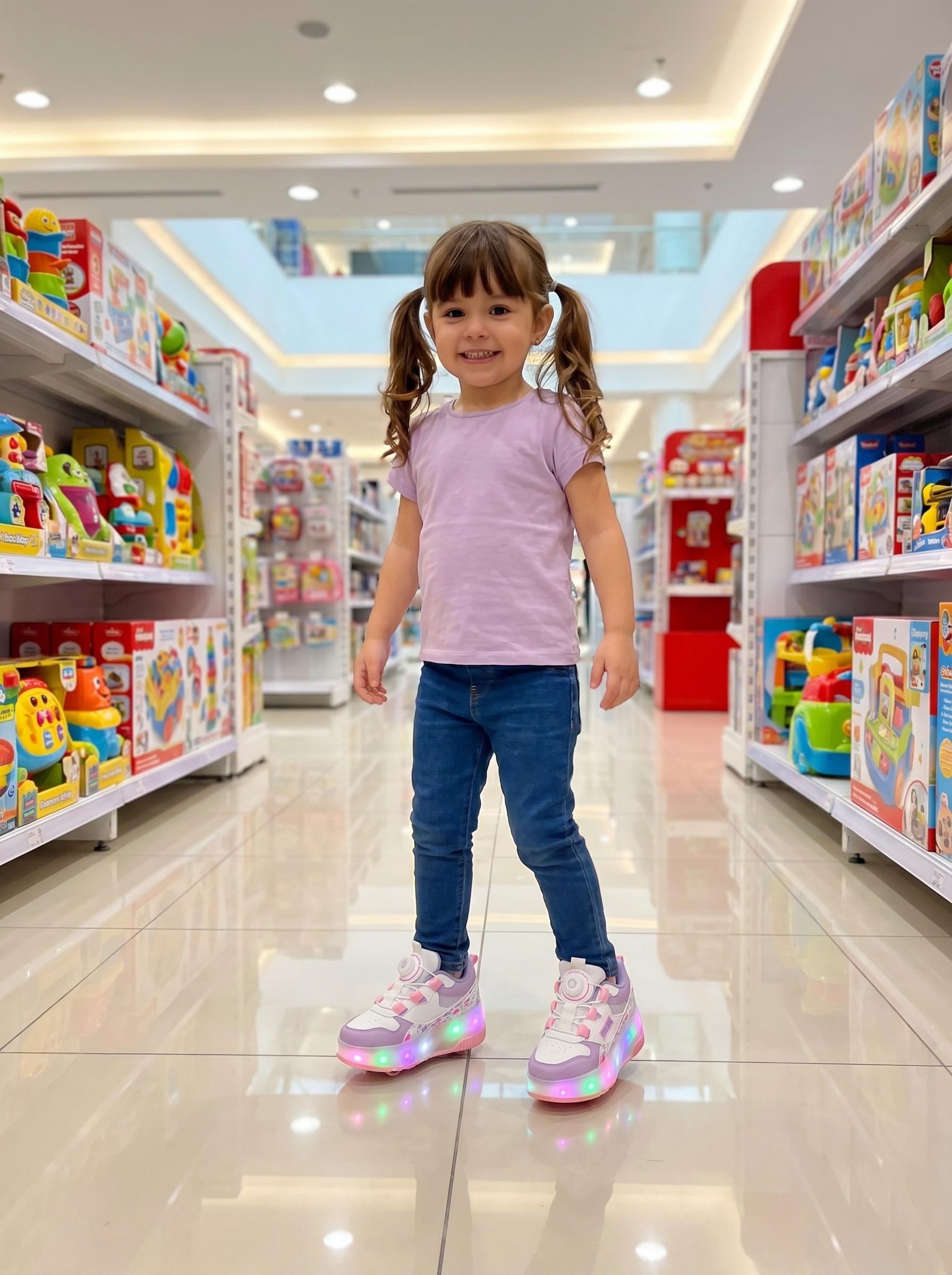 Nesil Shoes Mnc Lila Patenli ve Işıklı Çocuk Spor Ayakkabı