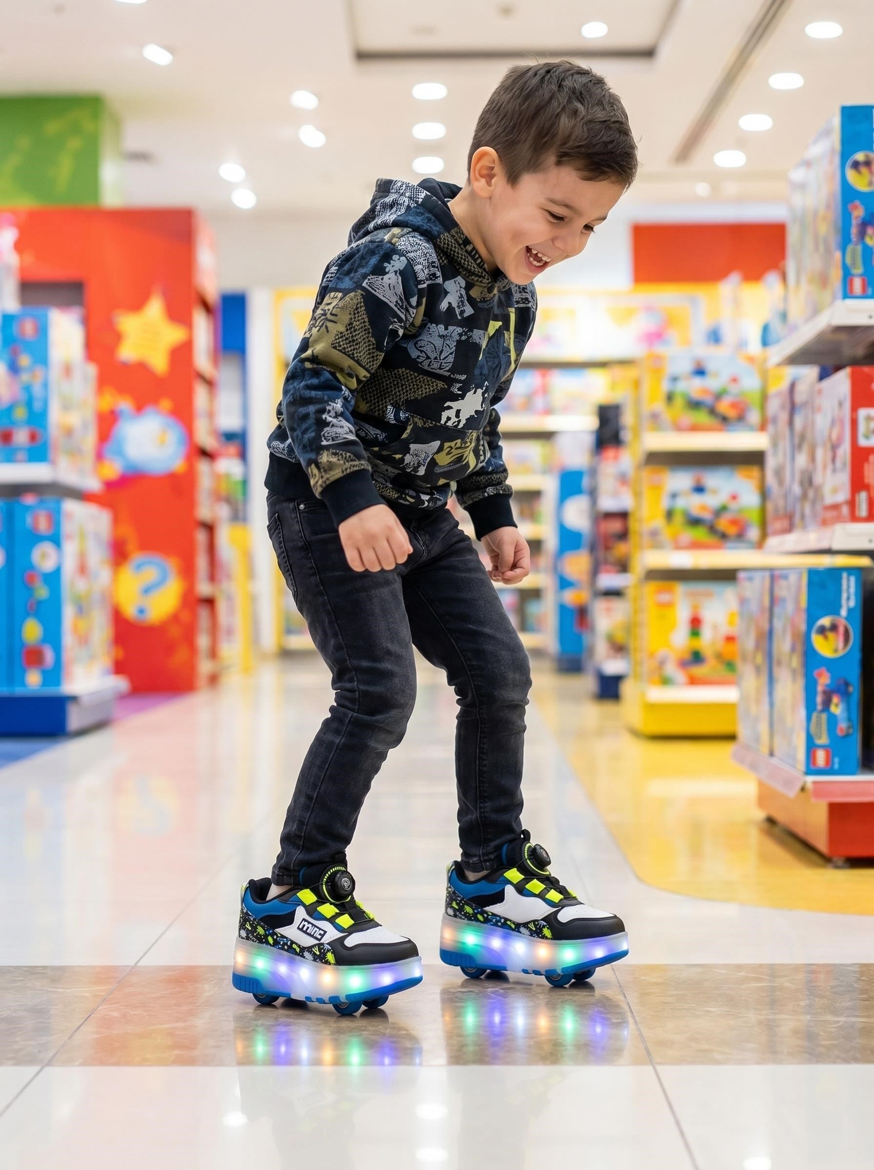 Nesil Shoes Mnc Siyah Patenli ve Işıklı Çocuk Spor Ayakkabı