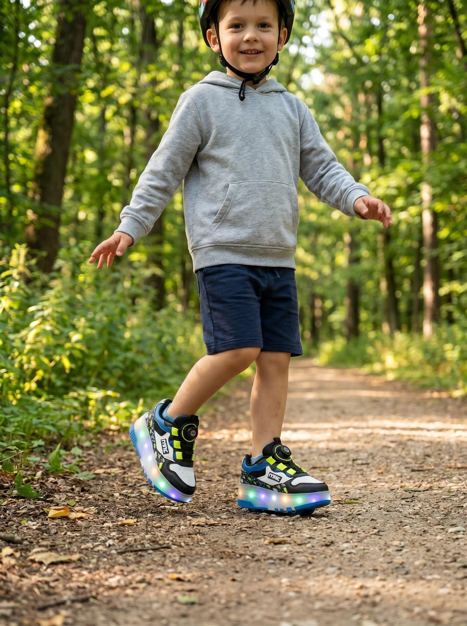Nesil Shoes Mnc Siyah Patenli ve Işıklı Çocuk Spor Ayakkabı