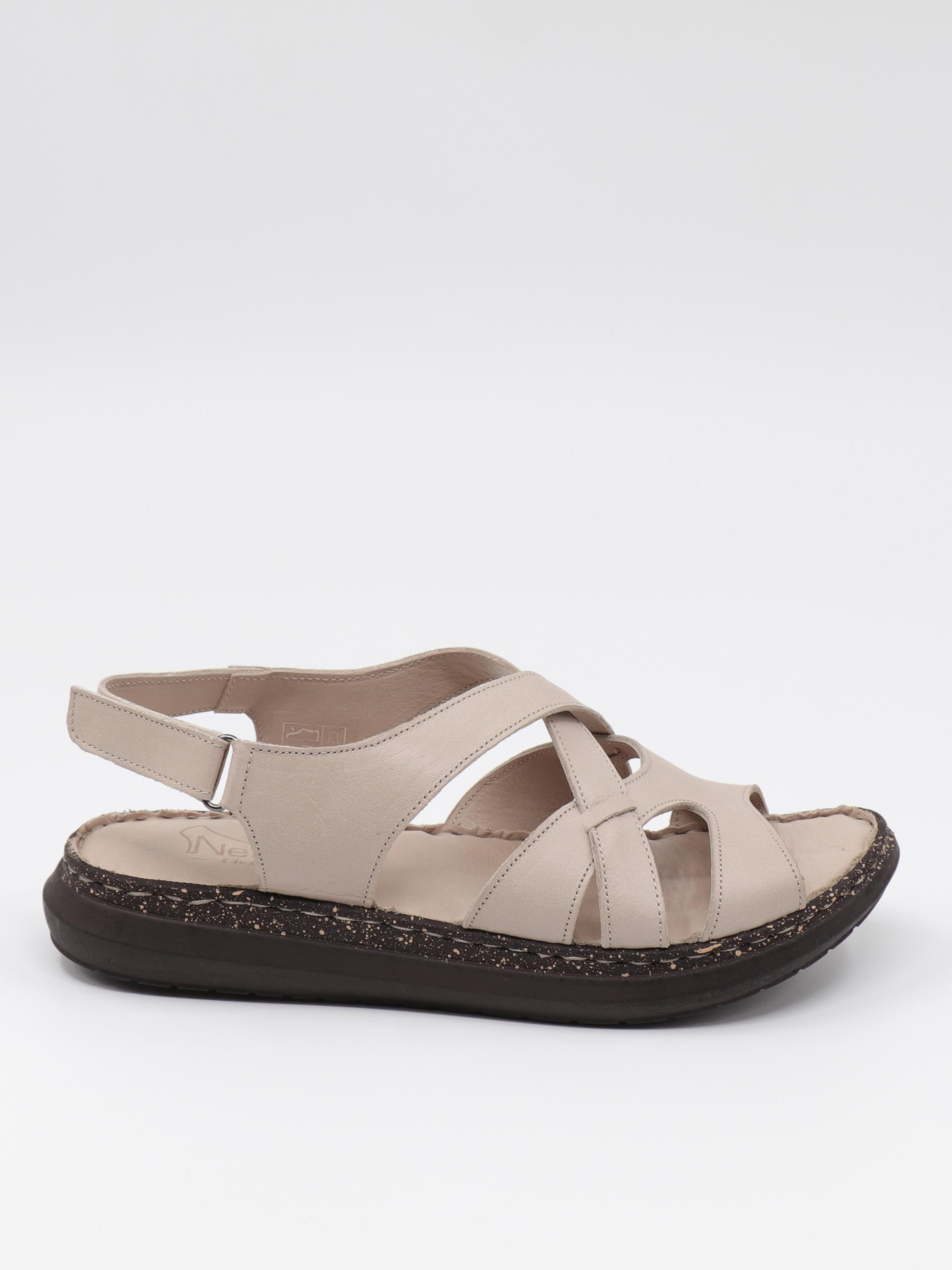 Nesil Shoes Mns 154 Bej Hakiki Soft Deri Kadın Sandalet