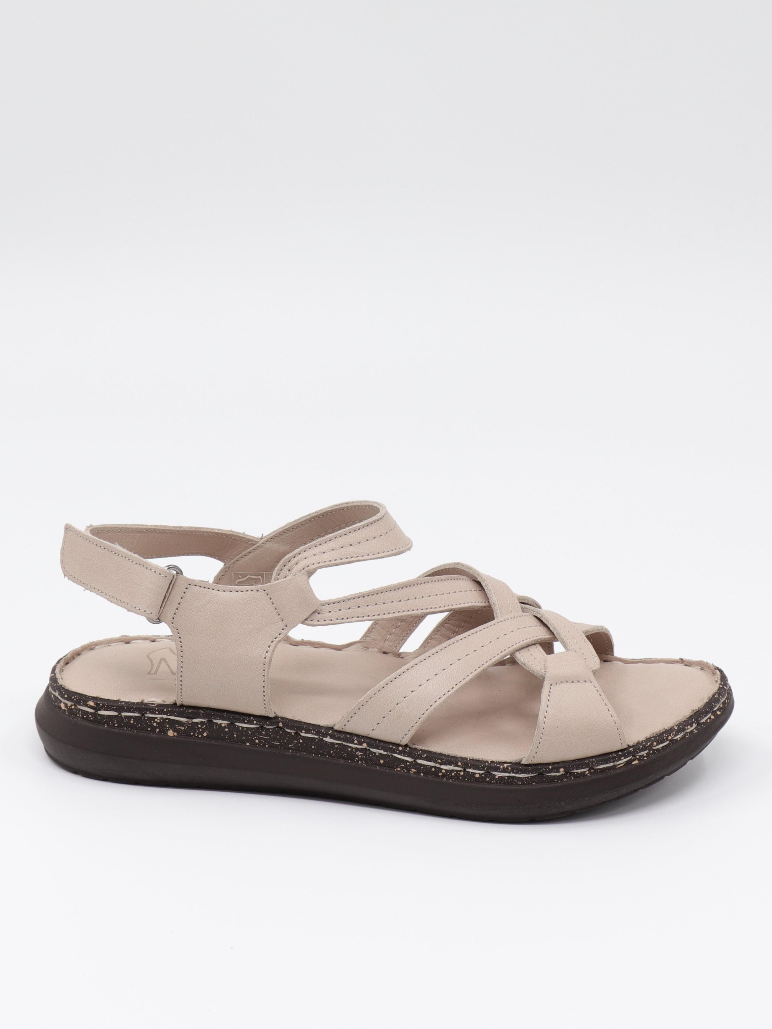 Nesil Shoes Mns 157 Bej Hakiki Soft Deri Kadın Sandalet