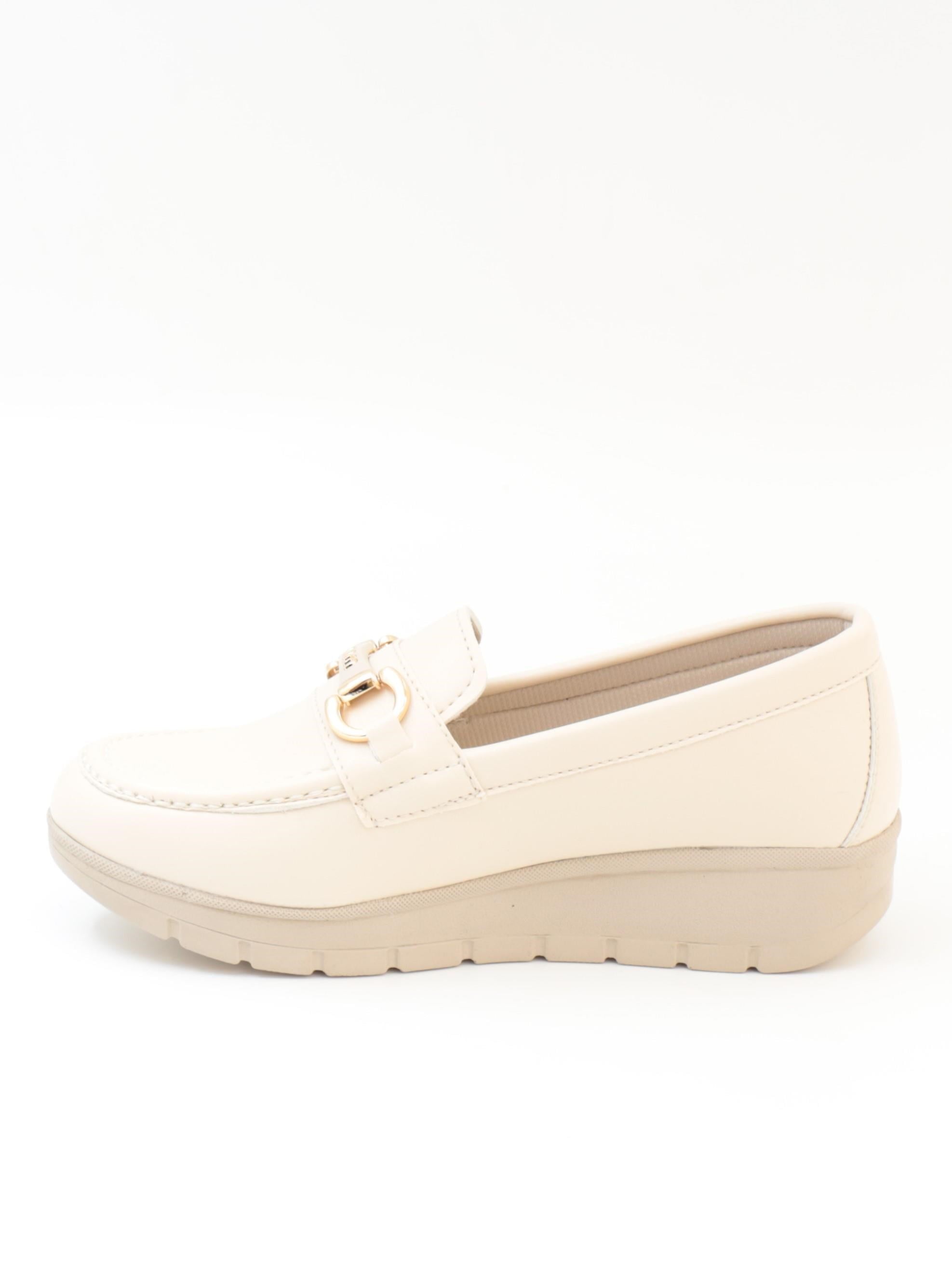 Nesil Shoes Neyna 1062 Bej Dolgu Topuk Kadın Ayakkabı
