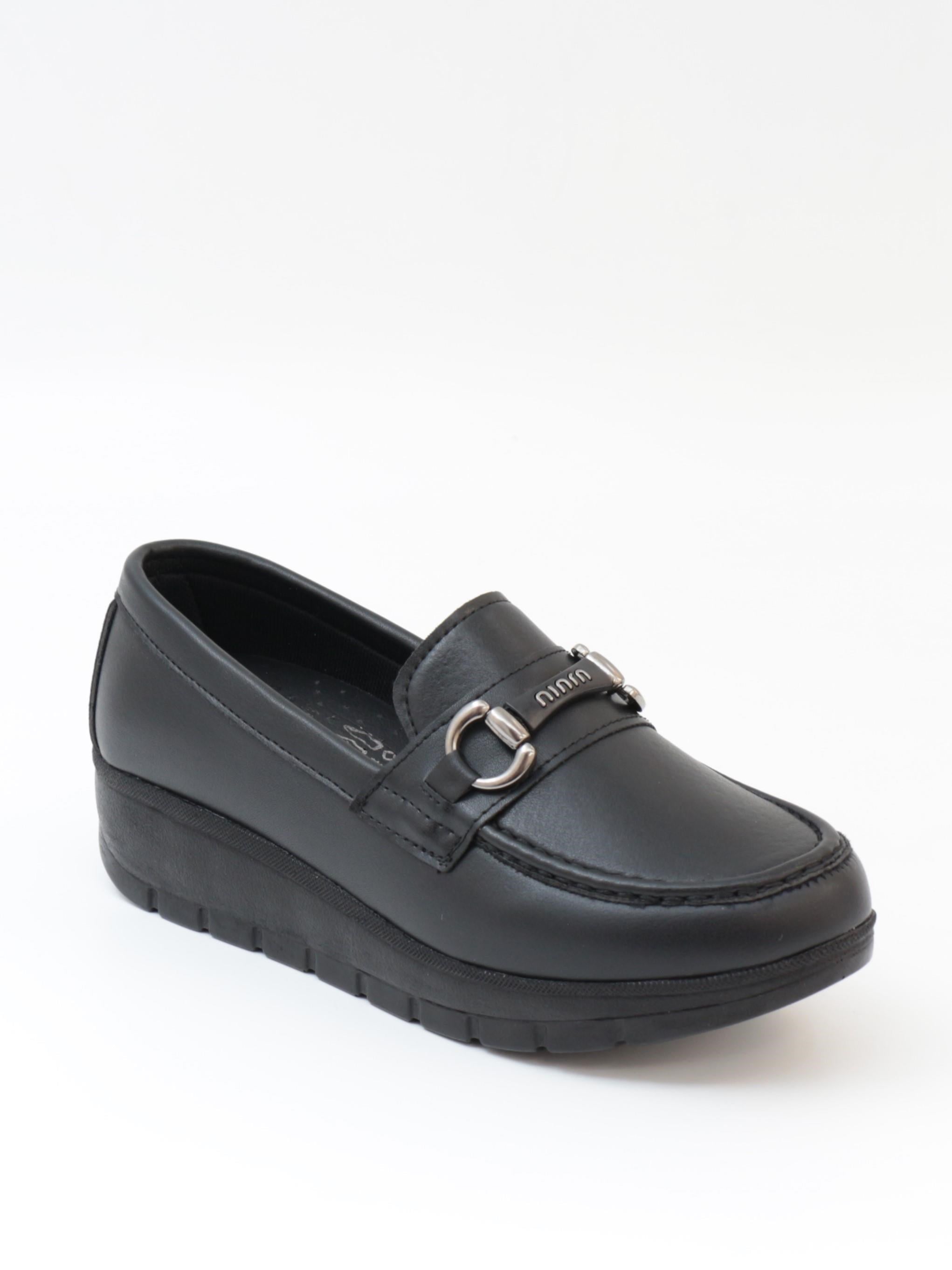 Nesil Shoes Neyna 1062 Siyah Dolgu Topuk Kadın Ayakkabı