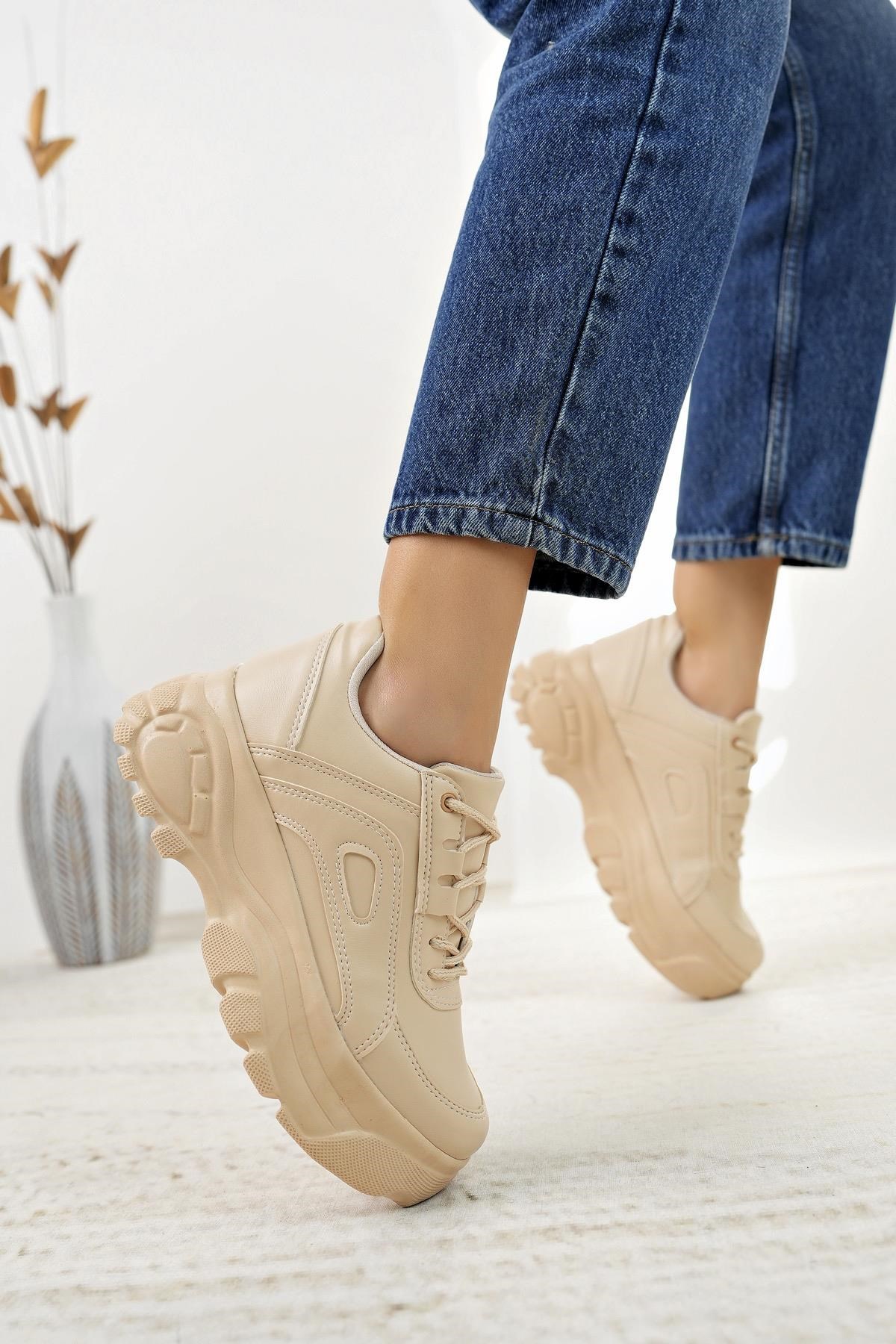 Nesil Shoes Neyna 190 Bej Kadın Sneakers
