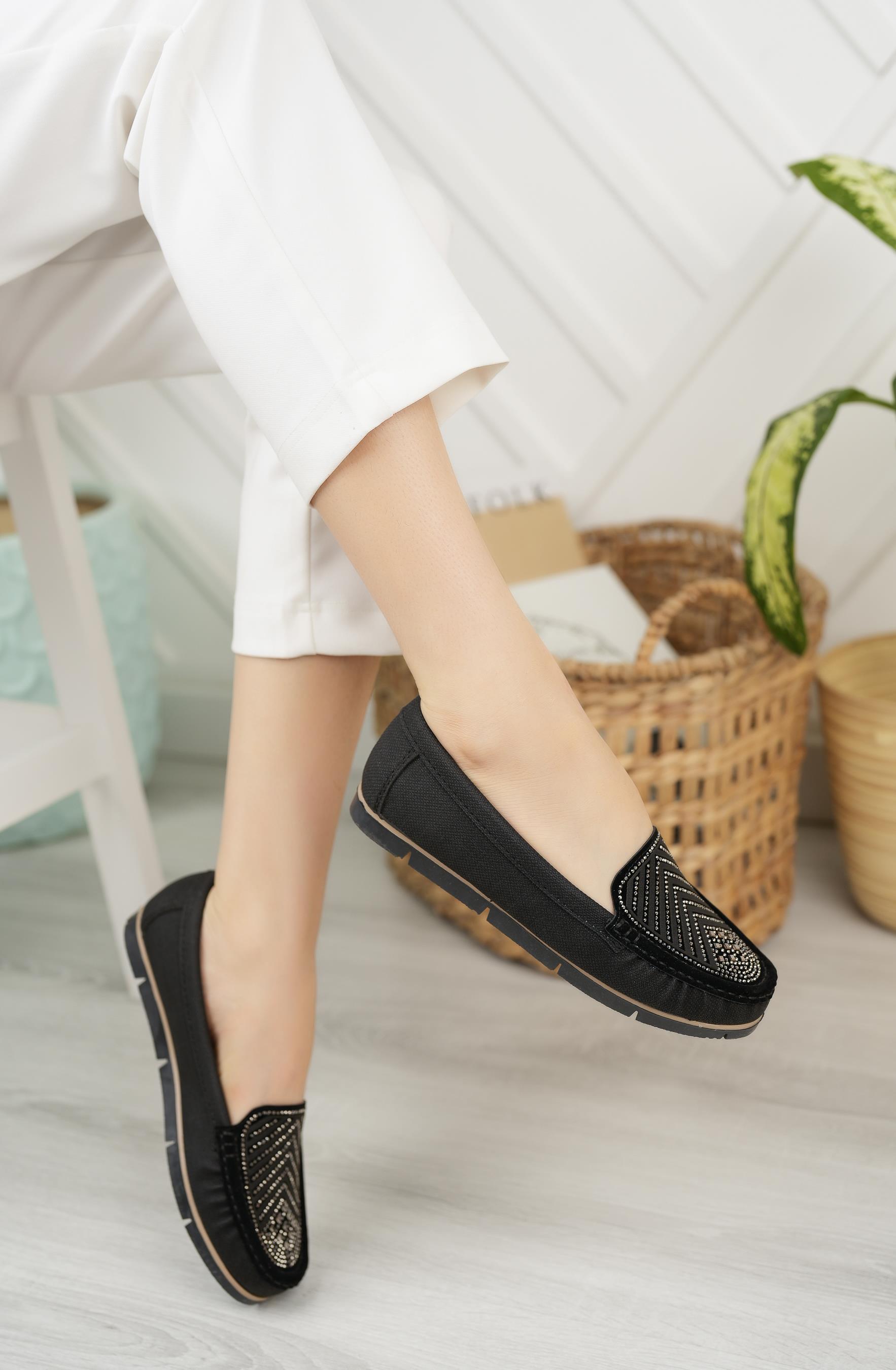 Nesil Shoes Nstar 305 Siyah Kot Anatomik Günlük Kadın Ayakkabı