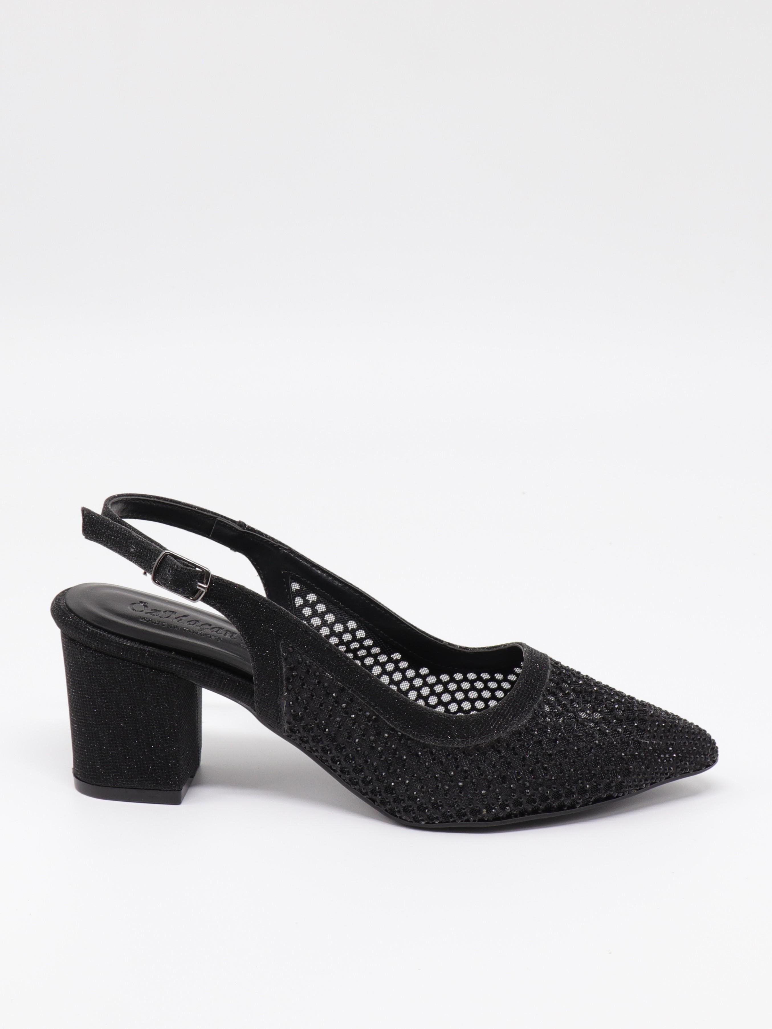 Nesil Shoes Özma 4045 Siyah Topuklu A. Açık Kadın Ayakkabı