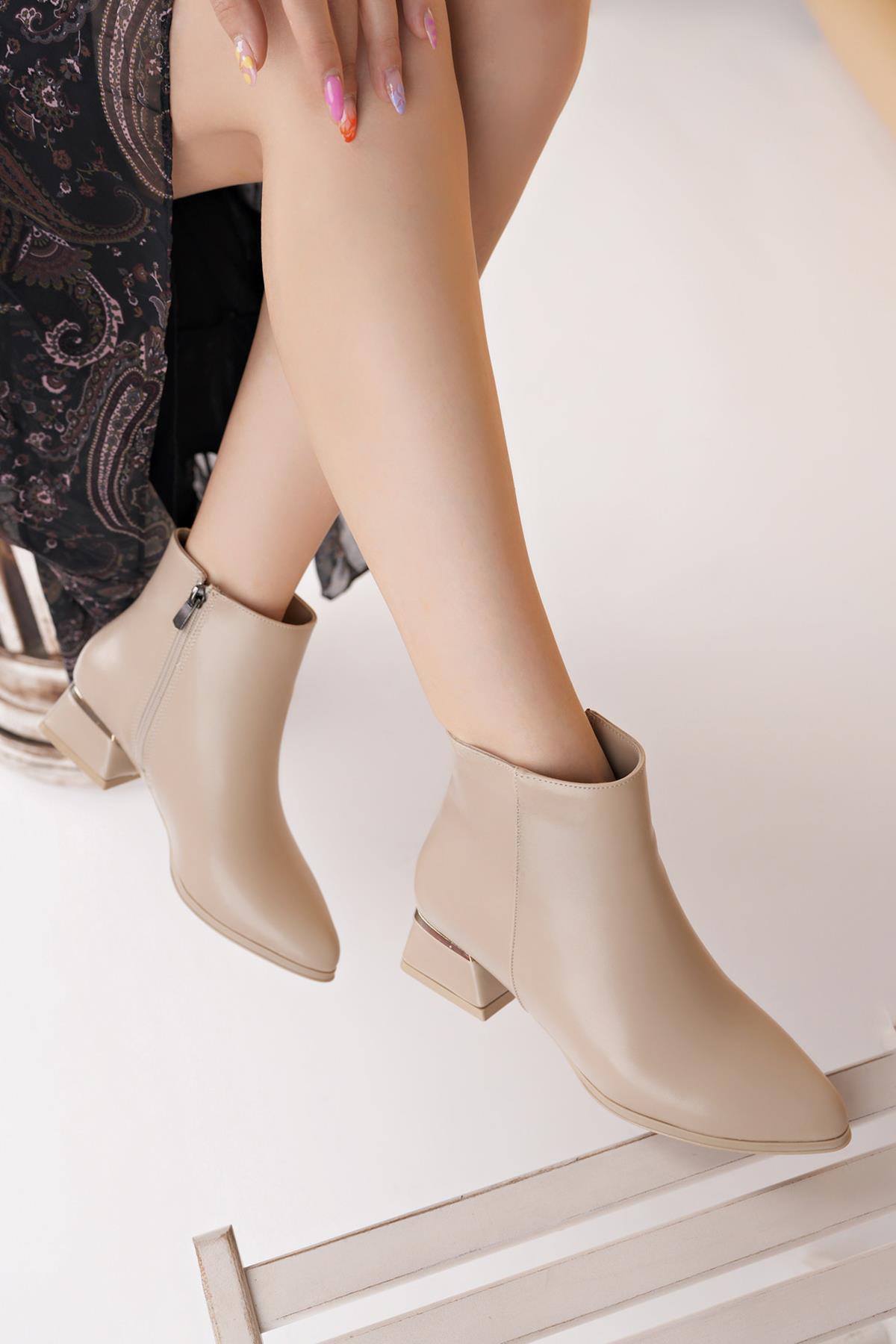 Nesil Shoes Özma 708 Ten Topuklu Kışlık Kadın Bot