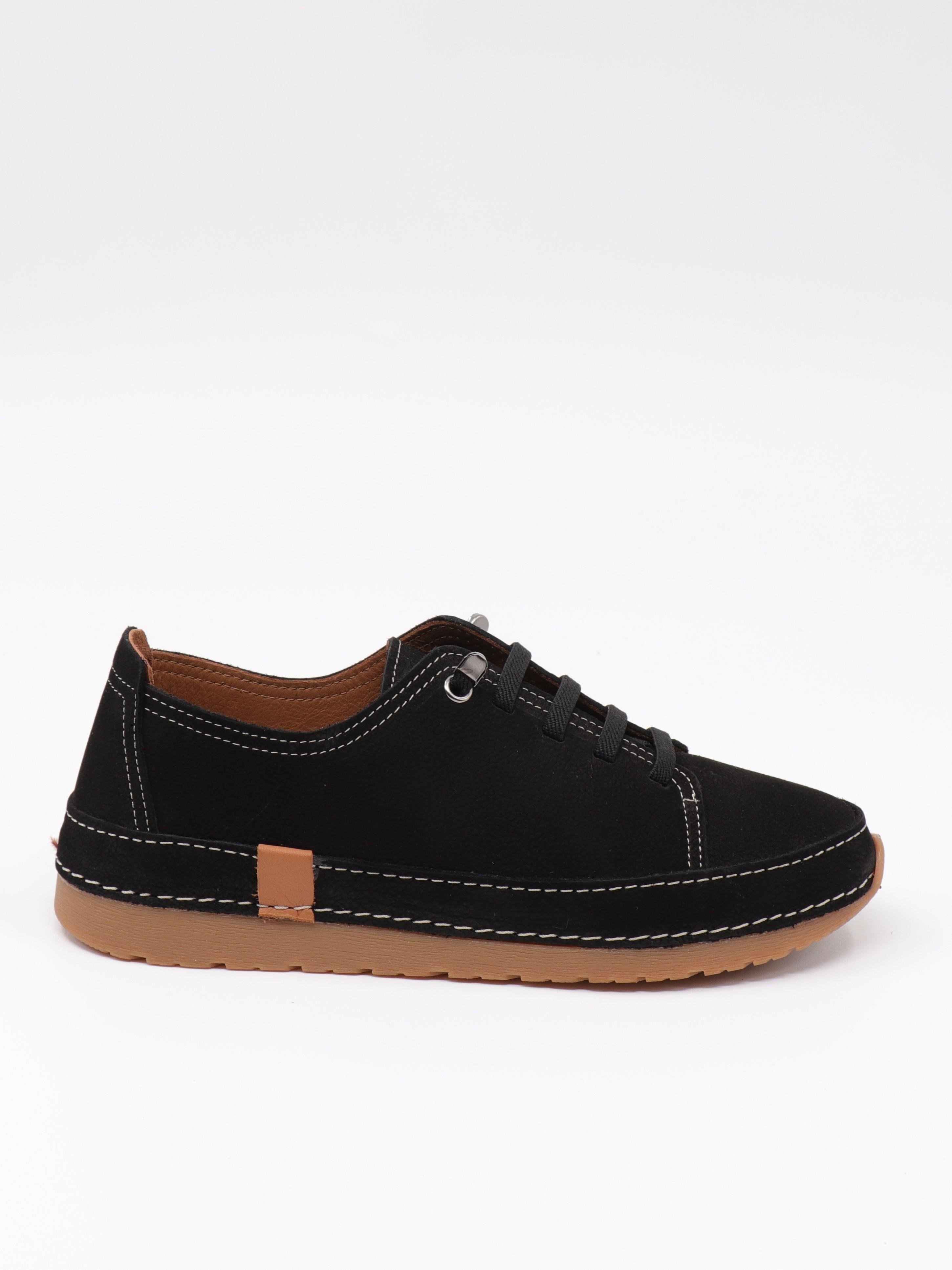 Nesil Shoes Spil Rc2 Siyah Nubuk Hakiki Deri Kadın Ayakkabı