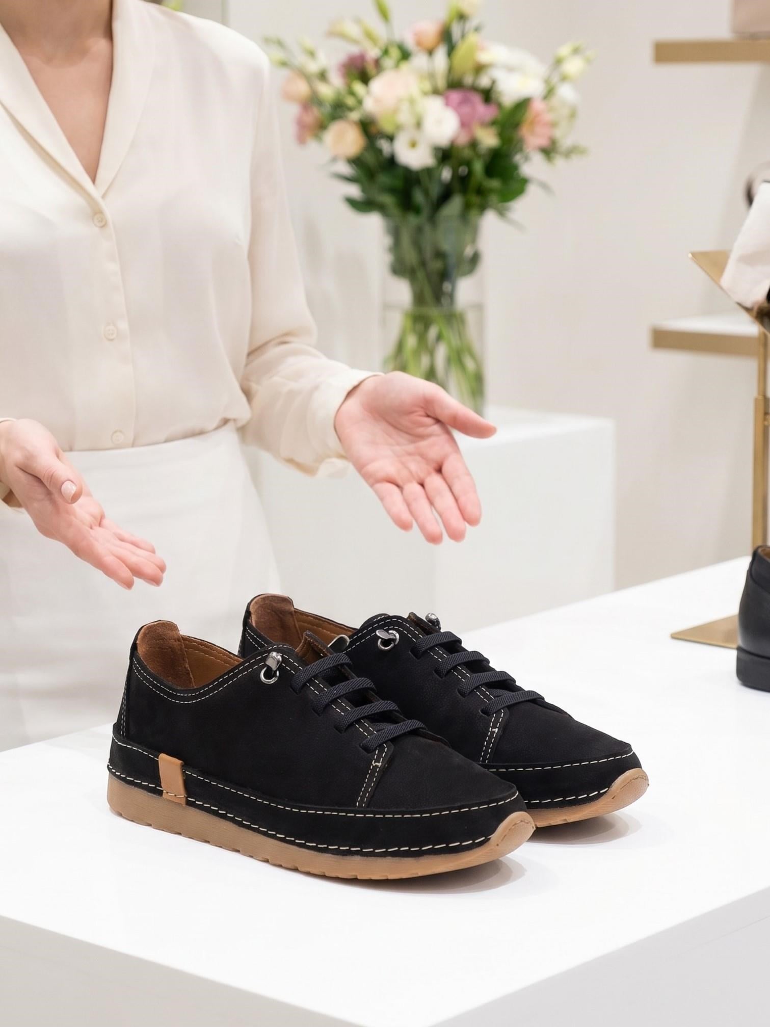 Nesil Shoes Spil Rc2 Siyah Nubuk Hakiki Deri Kadın Ayakkabı