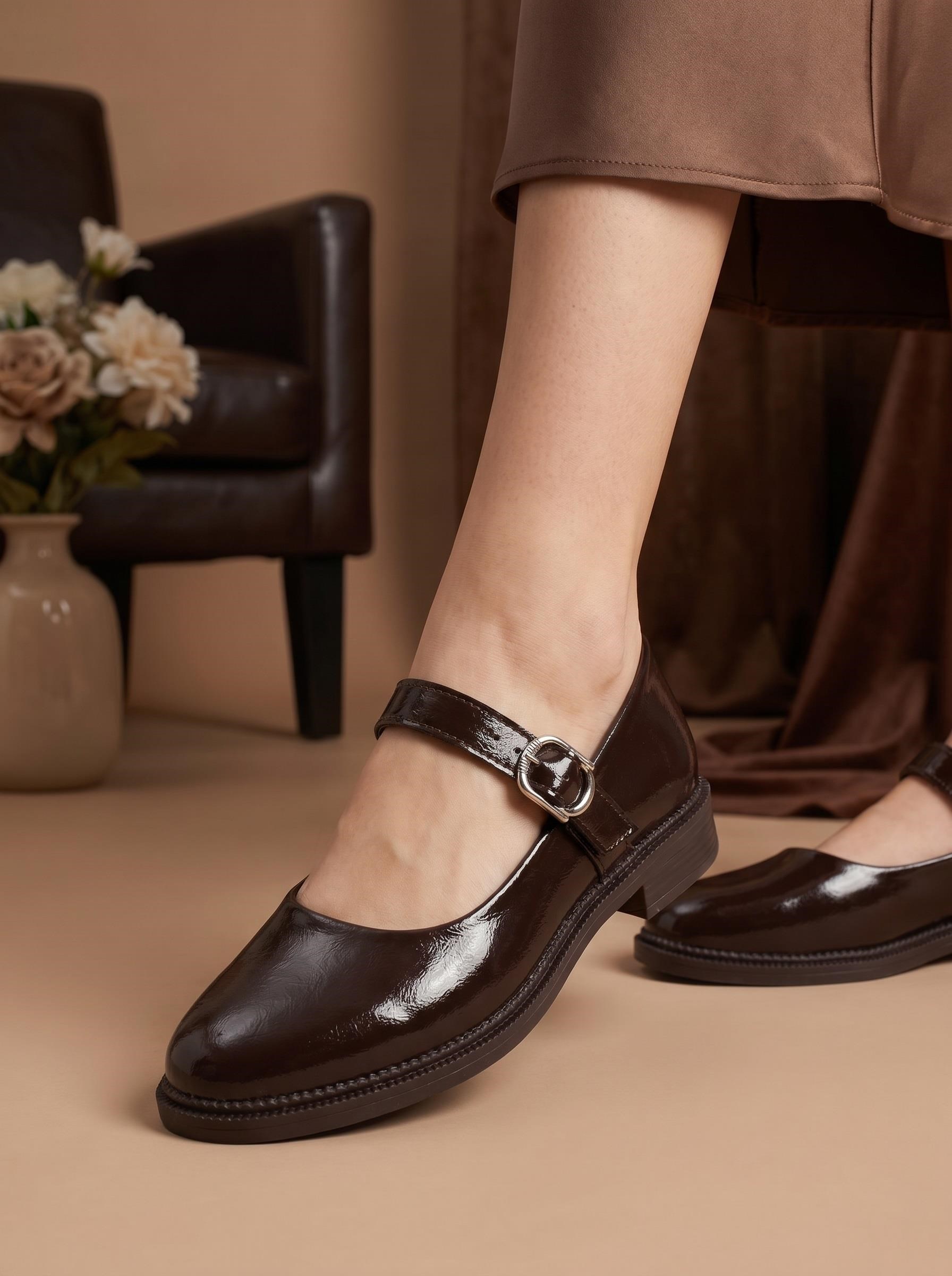 Nesil Shoes Süha 250 Khv Krşk Rgn Tokalı Balerin Kadın Babet