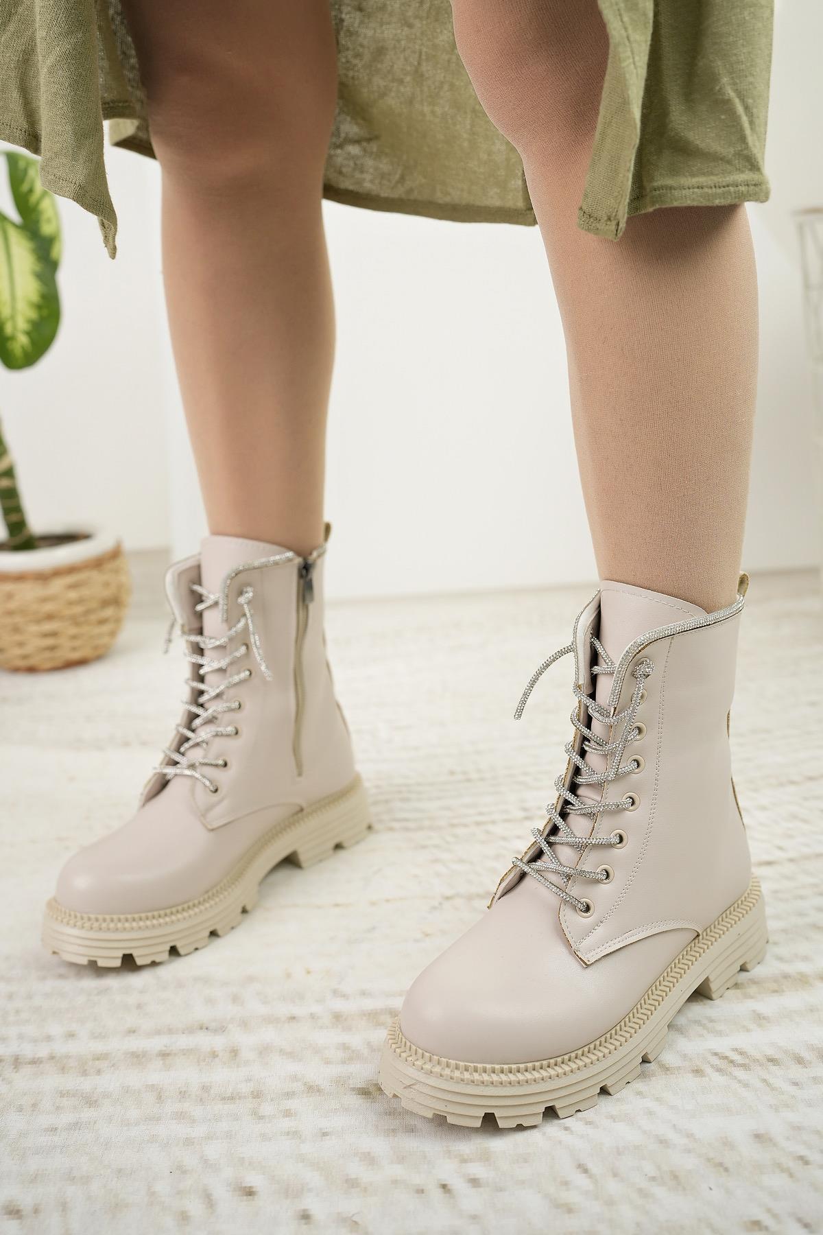 Nesil Shoes Swell 3081 Ten Taşlı Kadın Bot