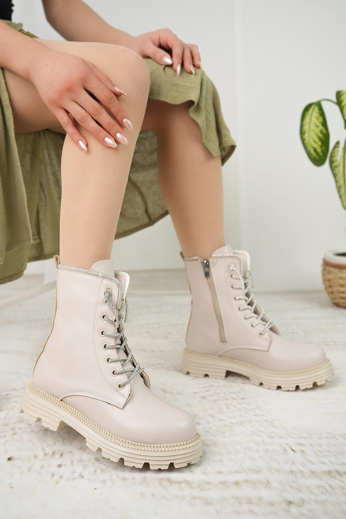 Nesil Shoes Swell 3081 Ten Taşlı Kadın Bot