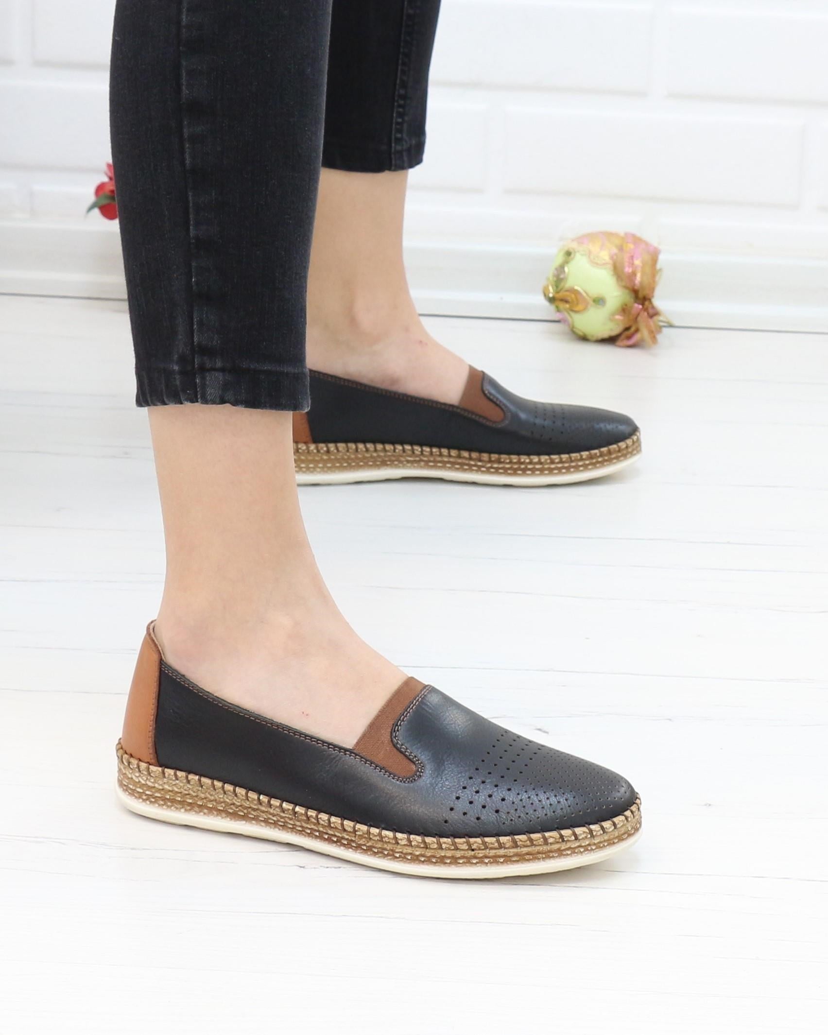 Nesil Shoes Syg P37 Siyah Hakiki Deri Yumuşak Kadın Ayakkabı