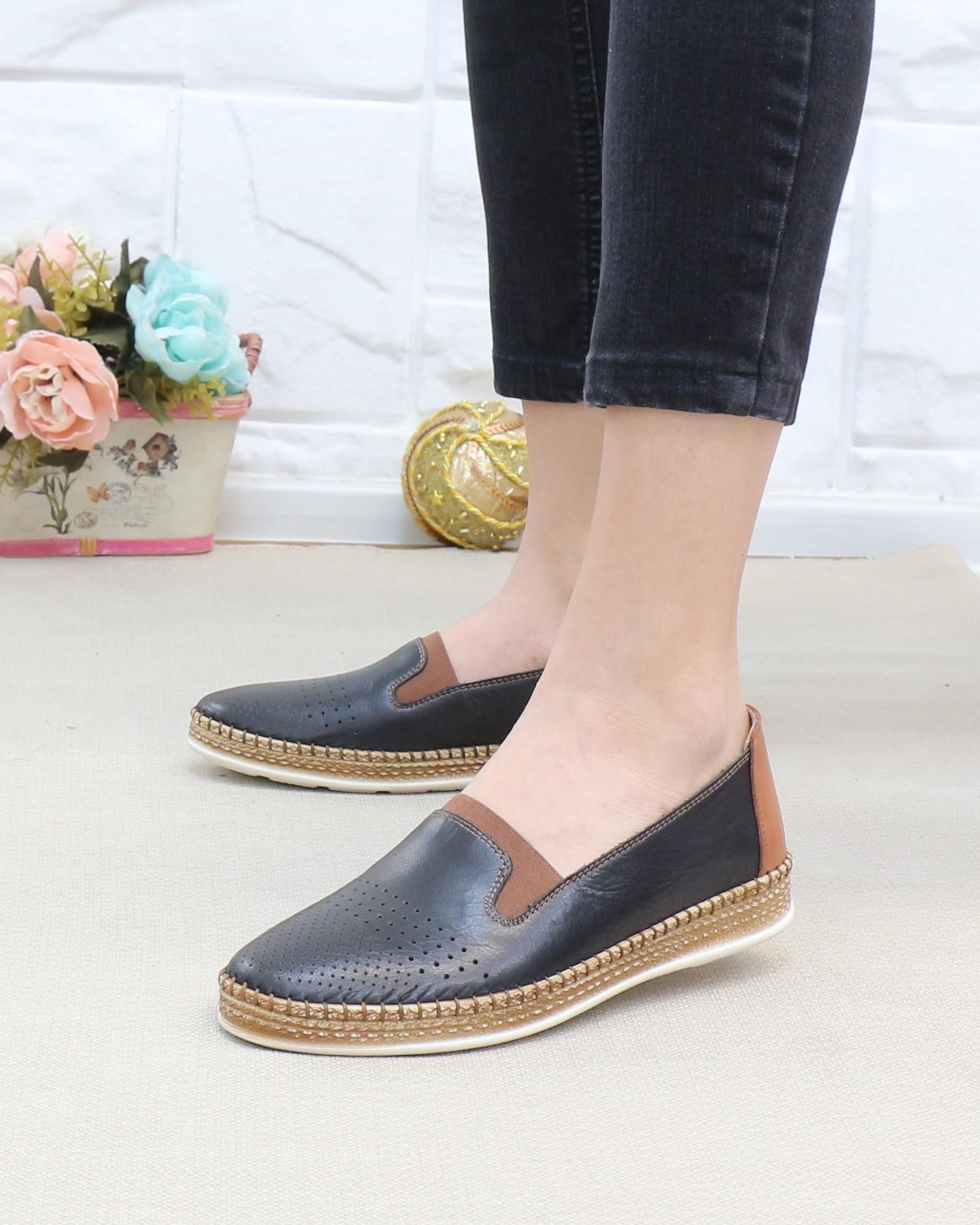Nesil Shoes Syg P37 Siyah Hakiki Deri Yumuşak Kadın Ayakkabı