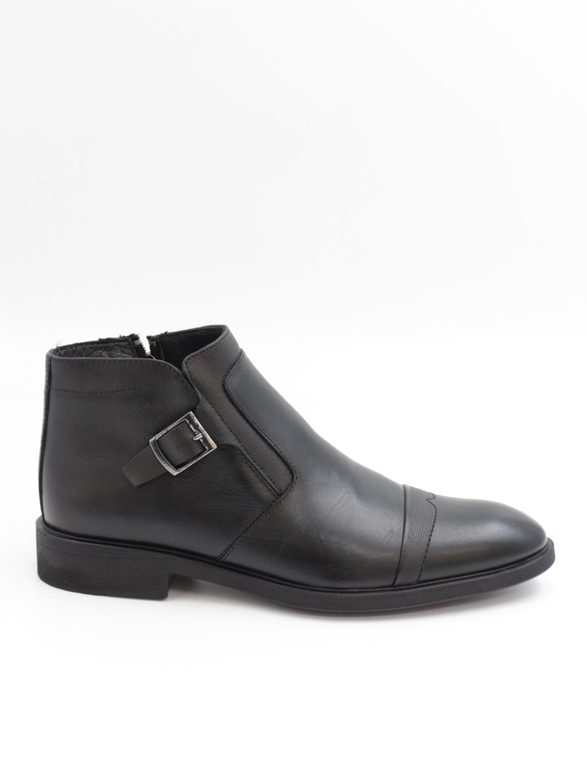 Nesil Shoes Thrtrk 2301-2 Siyah Hakiki Deri Kauçuk Taban Erkek Bot