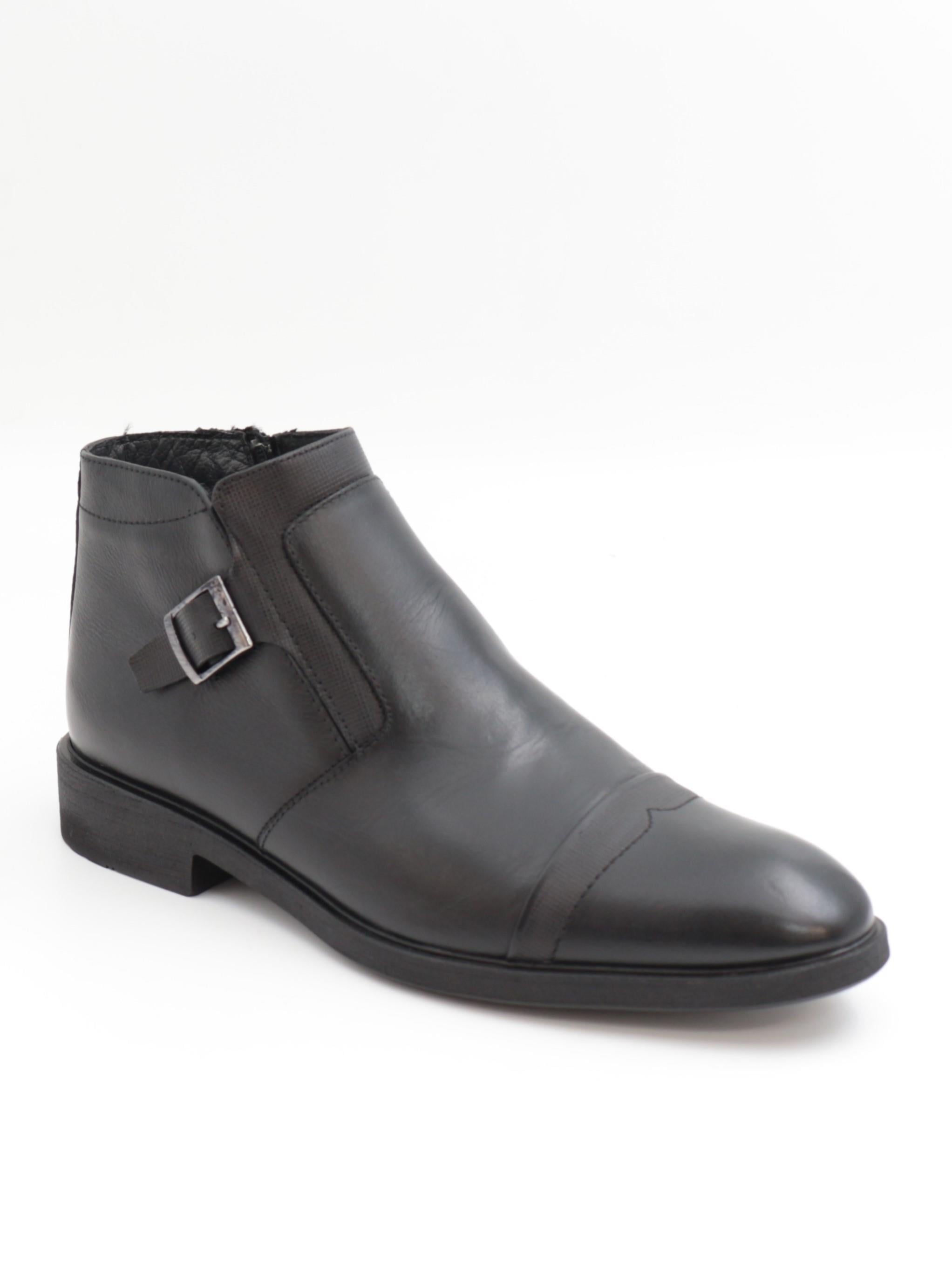 Nesil Shoes Thrtrk 2301-2 Siyah Hakiki Deri Kauçuk Taban Erkek Bot