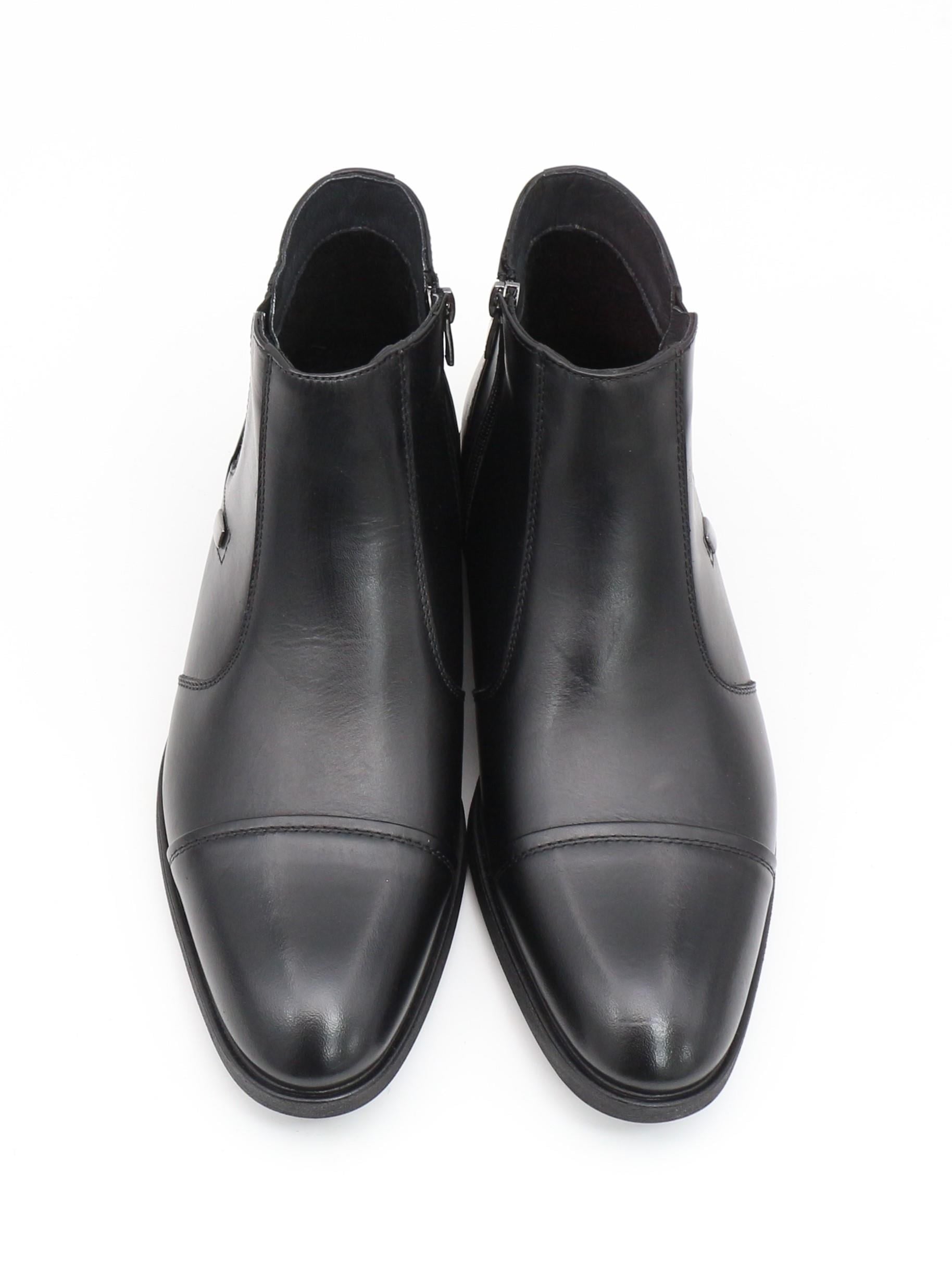 Nesil Shoes Thrtrk 2302-1 Siyah Hakiki Deri Kauçuk Taban Erkek Bot