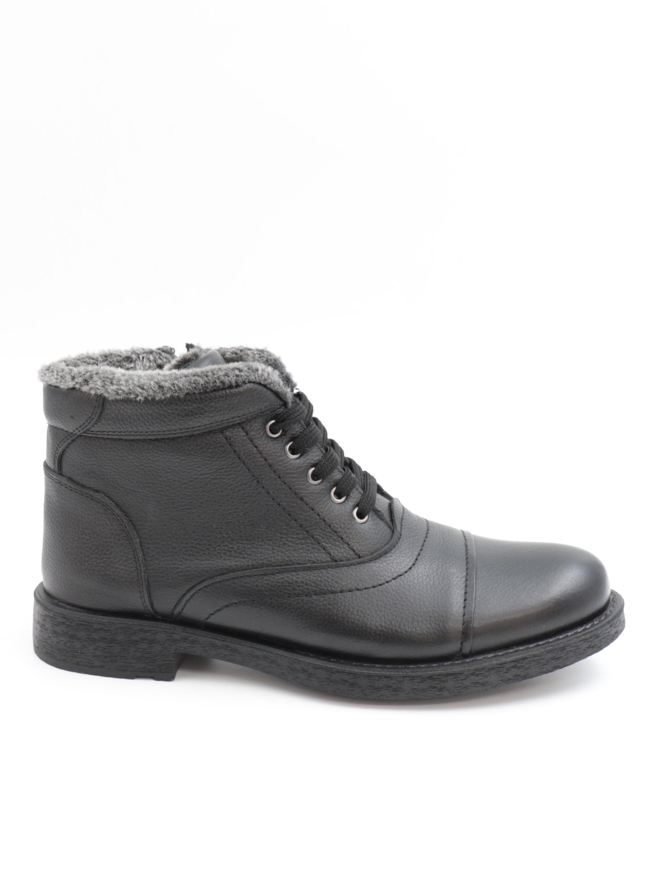 Nesil Shoes Thrtrk 906 Siyah Hakiki Deri Kauçuk Taban Erkek Bot
