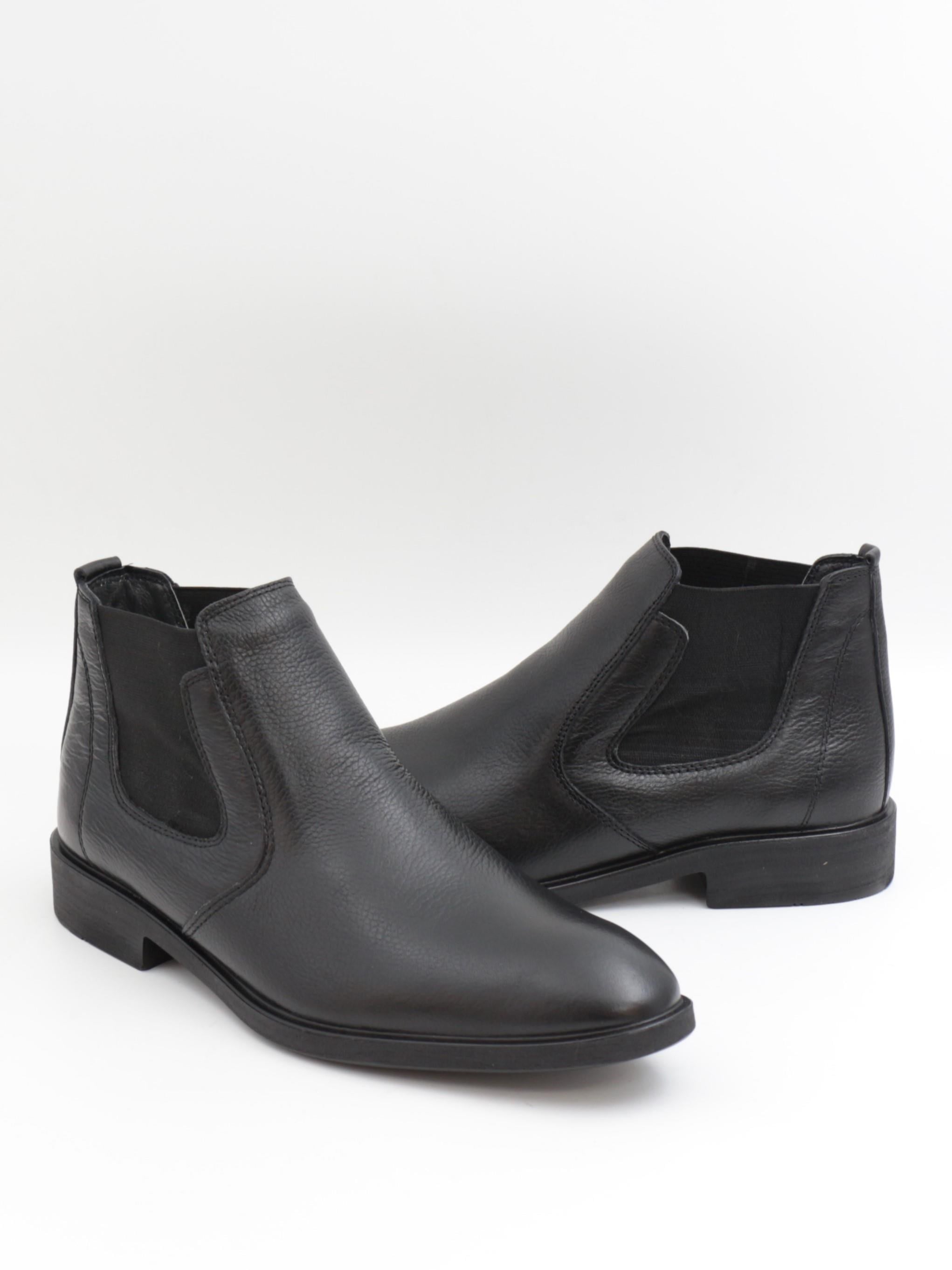 Nesil Shoes Thrtrk 908 Siyah Hakiki Deri Kauçuk Taban Erkek Bot