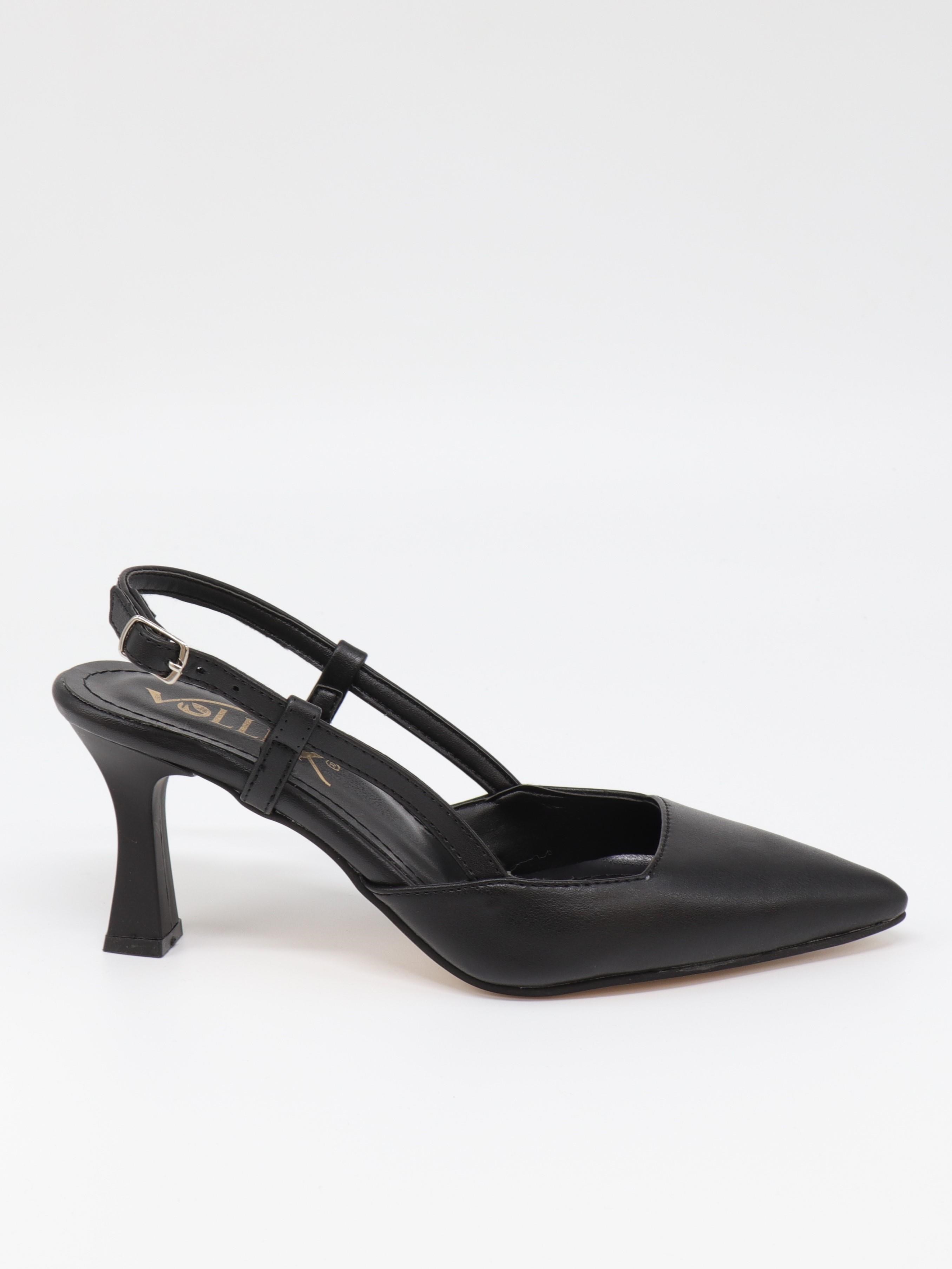 Nesil Shoes Uraz 050 Siyah Arkası Açık Topuklu Kadın Ayakkabı