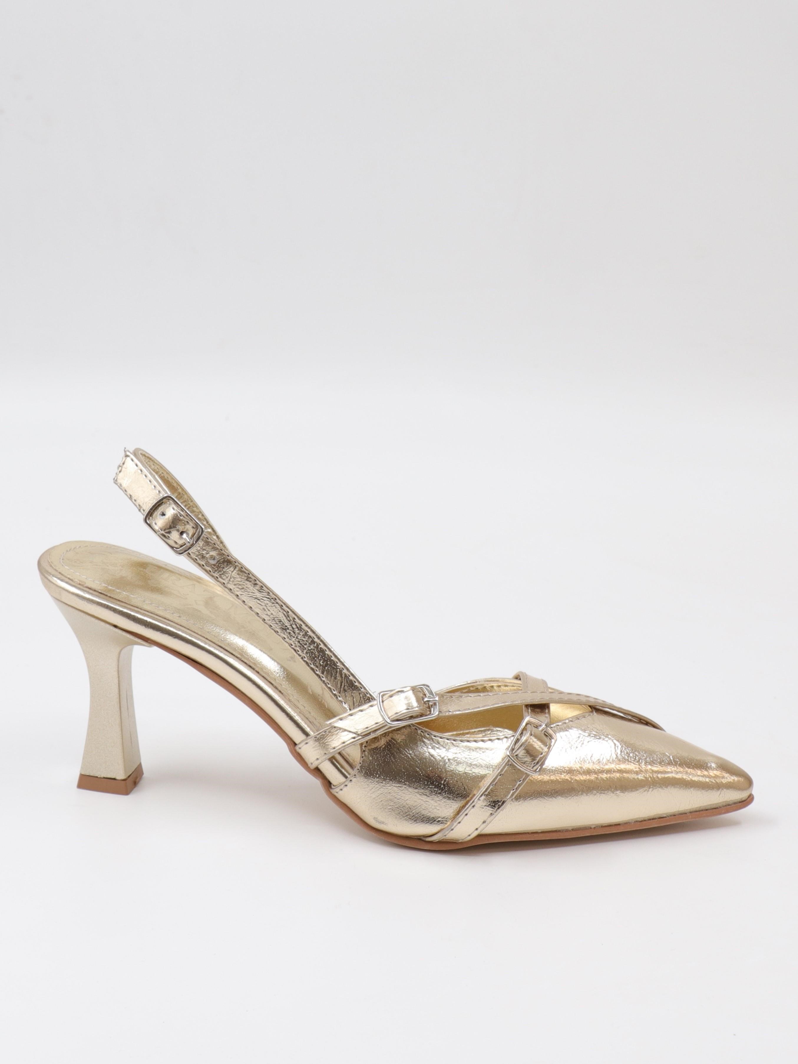 Nesil Shoes Uraz 500 Altın Çift Toka Kadın Sandalet