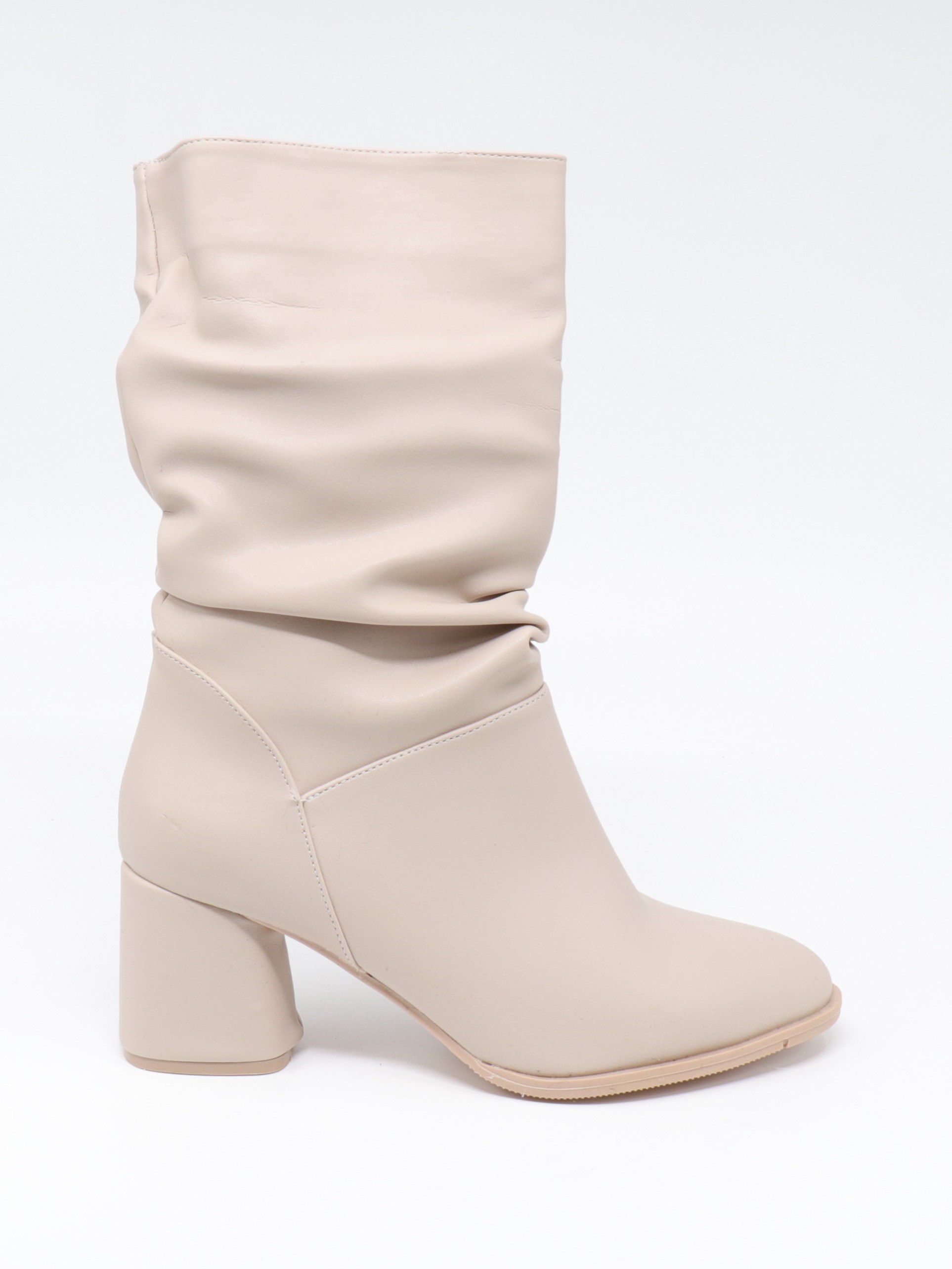 Nesil Shoes Rsl 2430 Bej Körüklü Kadın Kısa Çizme